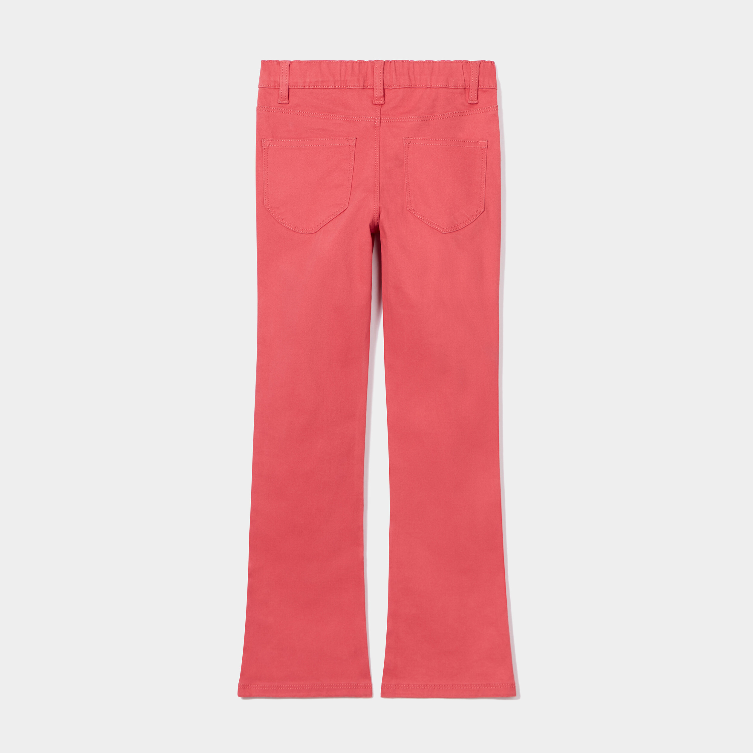 Tregging flare coton taille élastiquée rose framboise fille