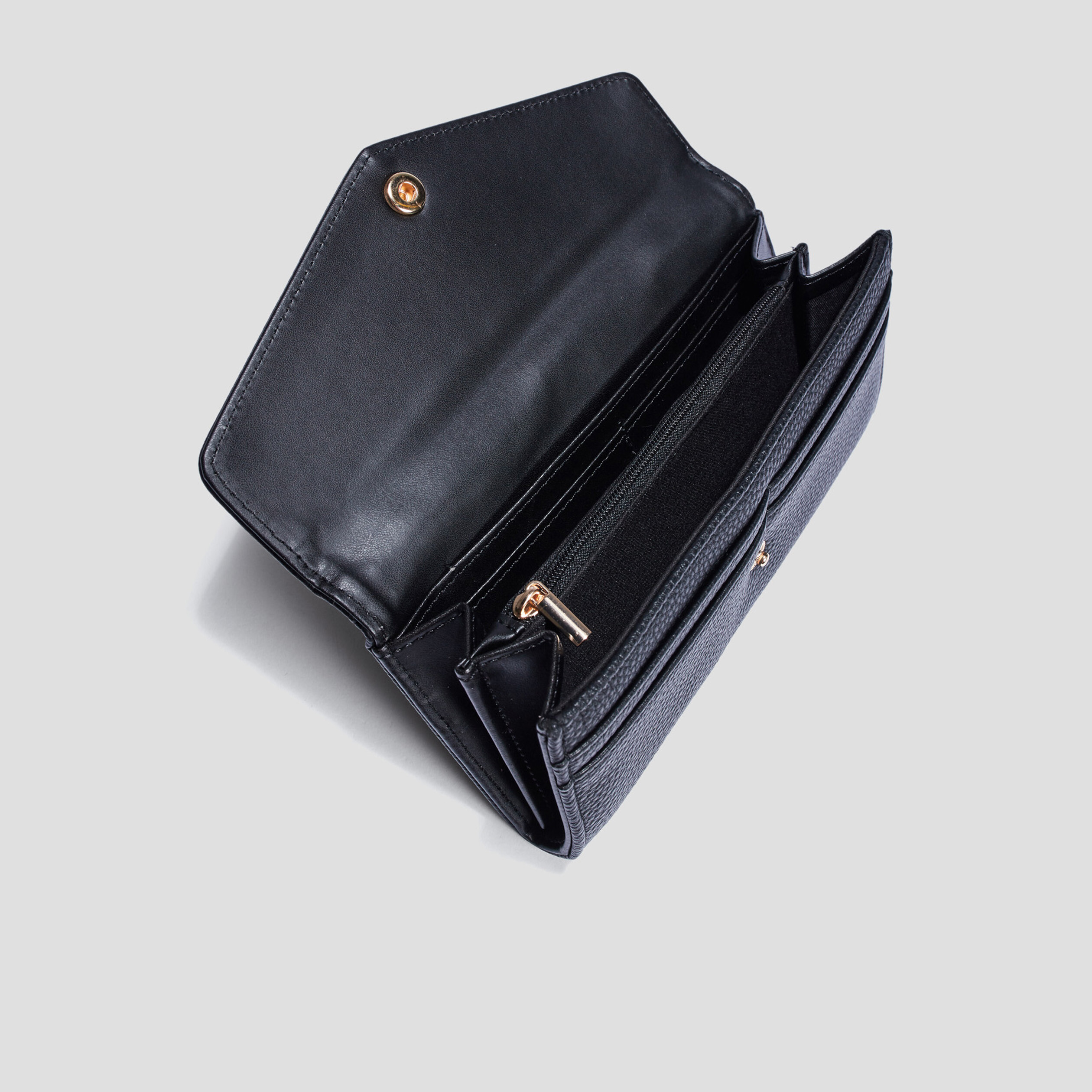 Portefeuille rectangulaire noir femme