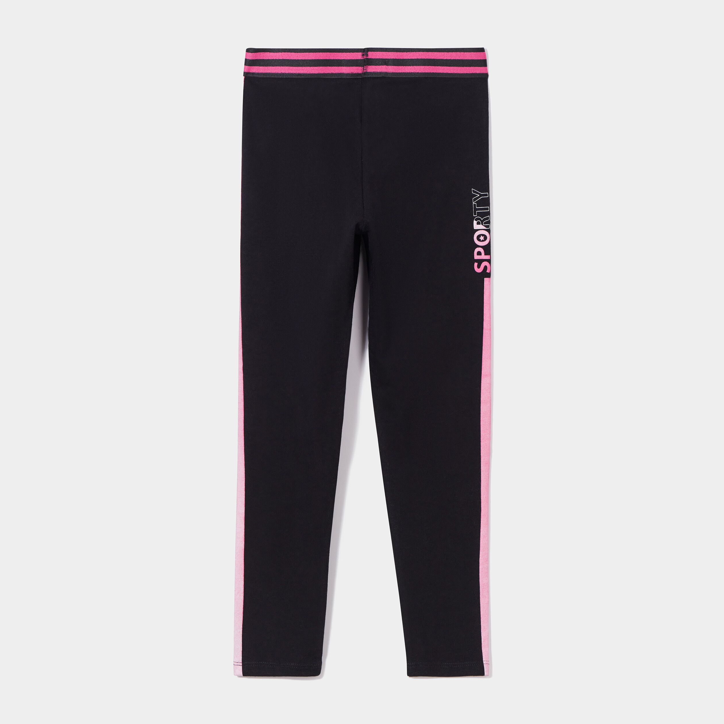 Legging avec bandes contrastantes noir fille