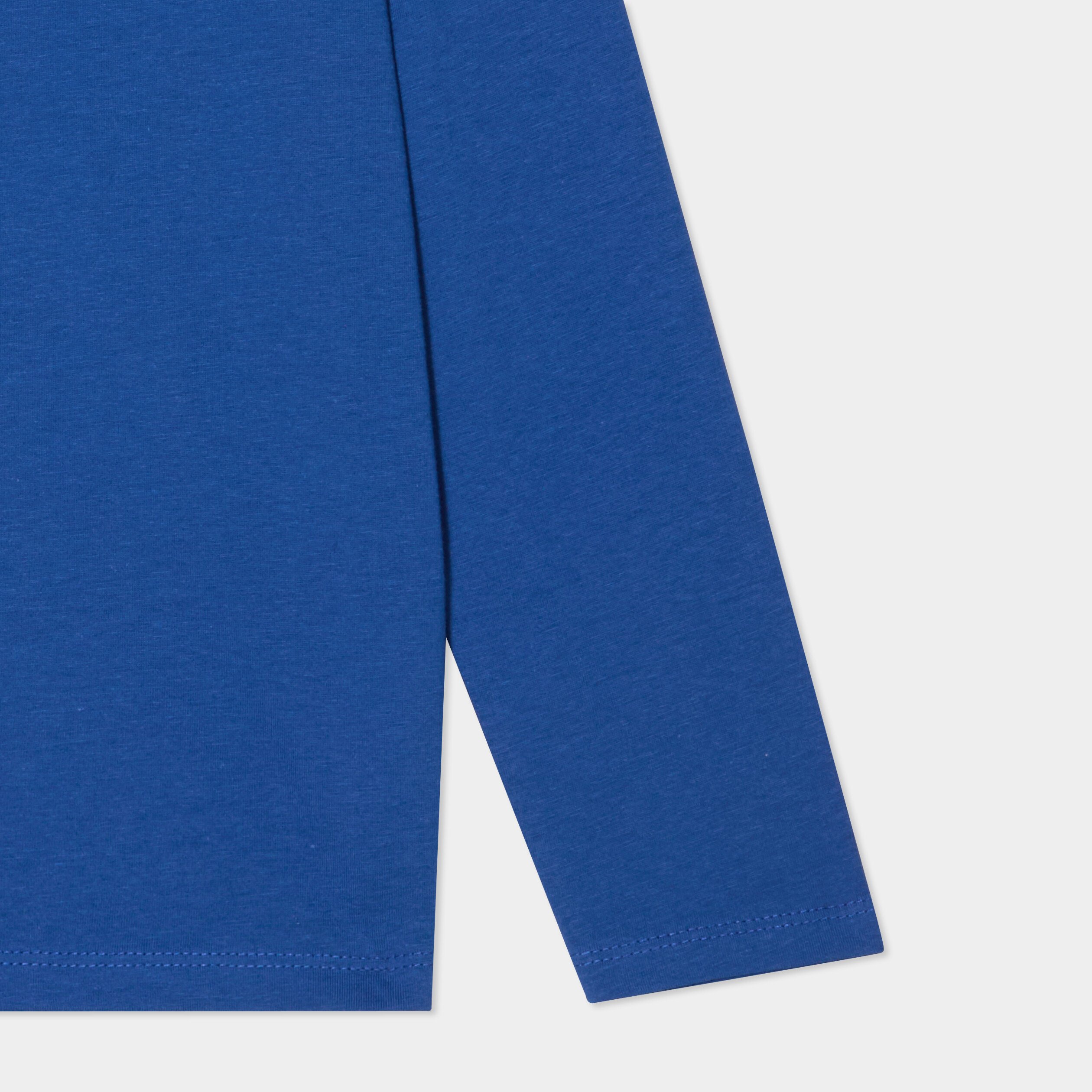 t shirt manches longues bleu garcon T-shirt manches longues bleu garçon