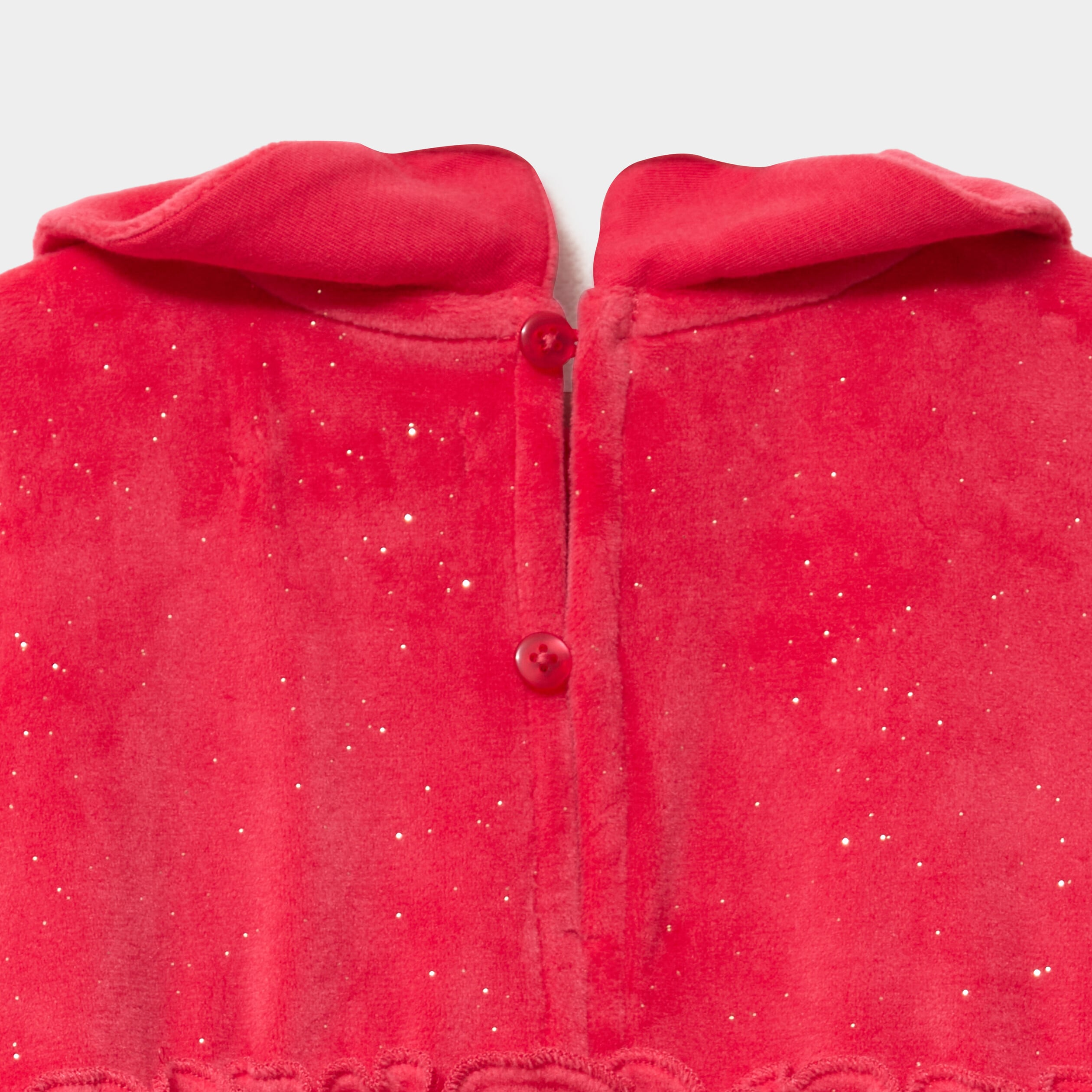 Robe effet velours paillettes rouge b&eacute;b&eacute; fille