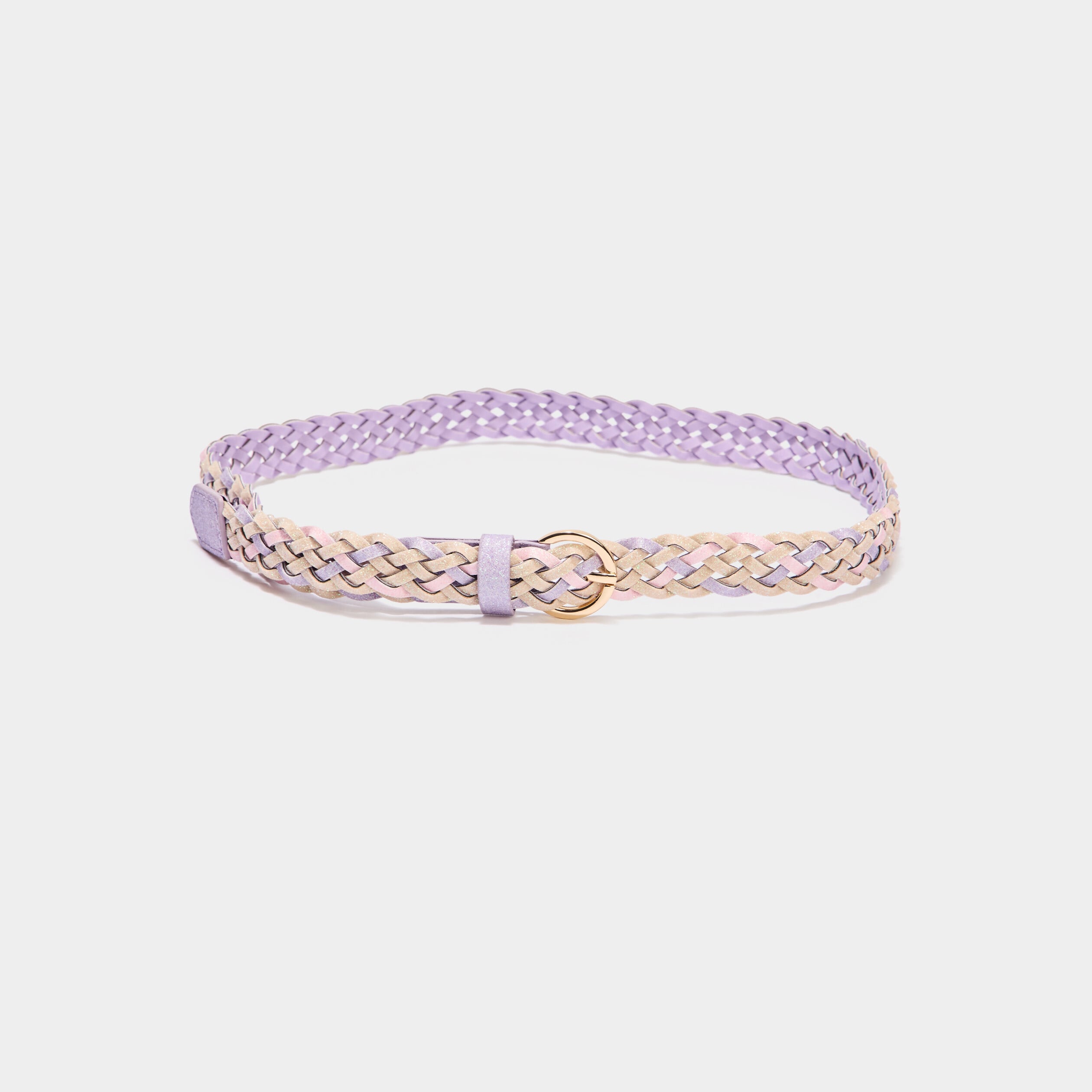 Ceinture tress&eacute;e &agrave; paillettes multicolore fille