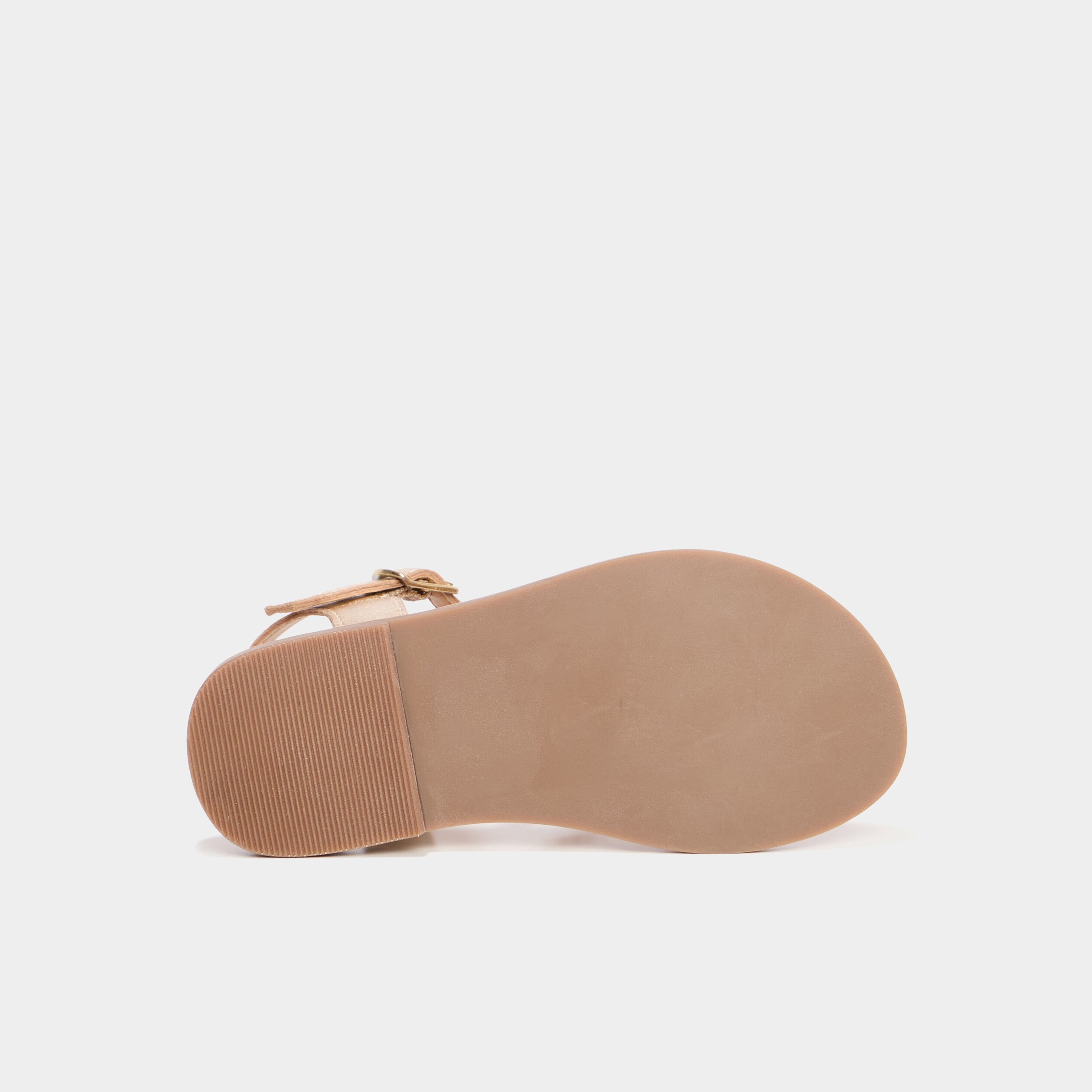 sandales brides tressees en cuir jaune or fille Sandales brides tressées en cuir jaune or fille