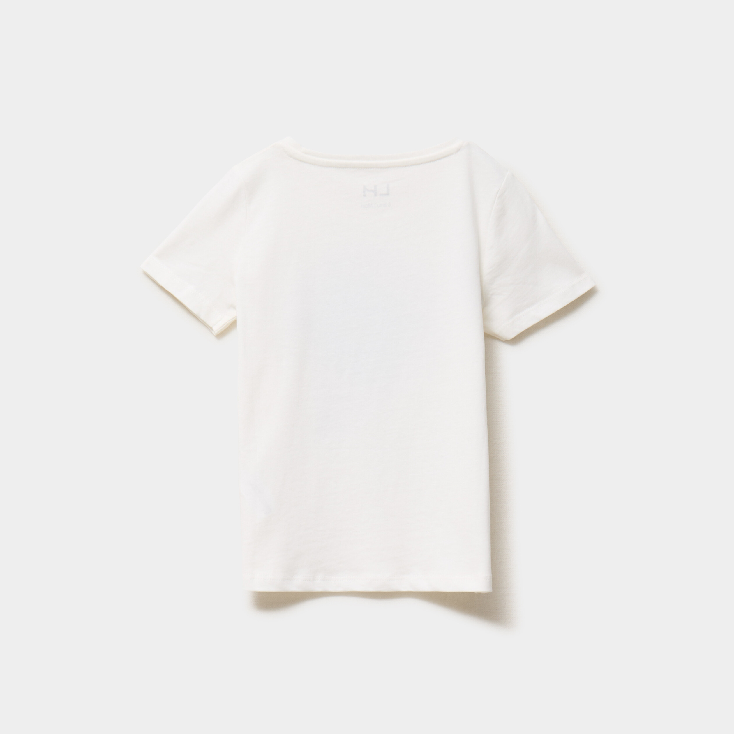 T-shirt manches courtes coton ivoire fille