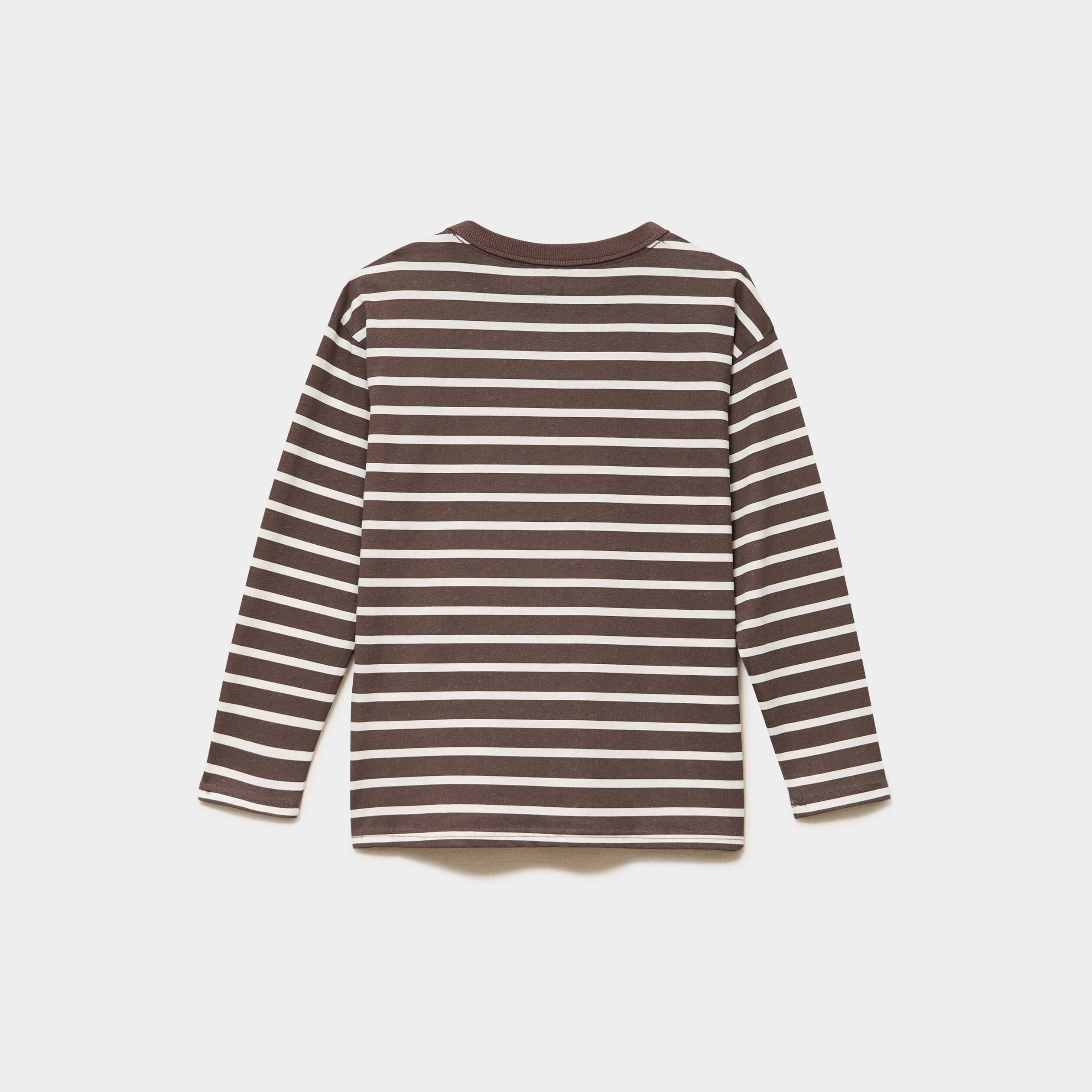 Lot 2 t-shirts manches longues coton marron chocolat gar&ccedil;on