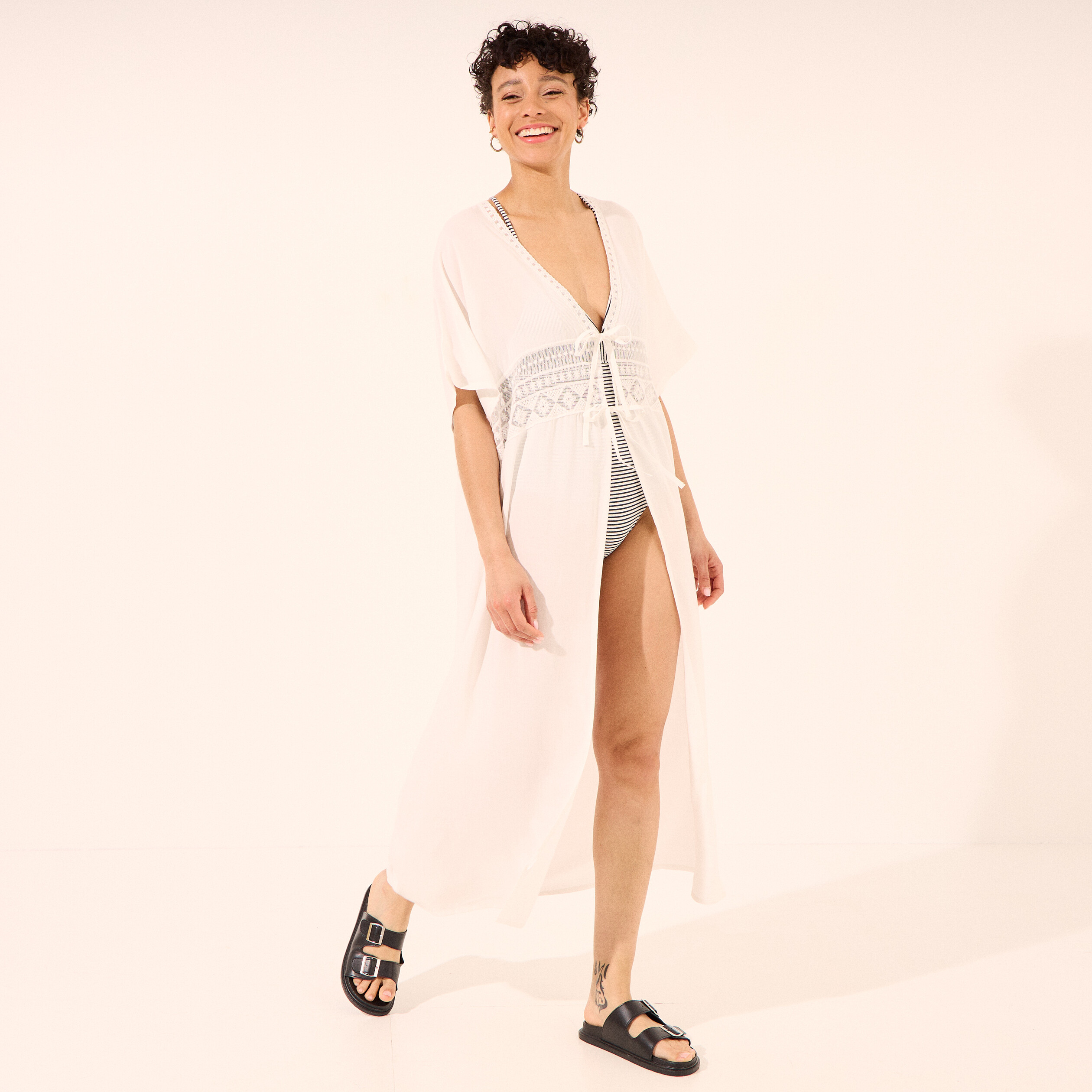 robe de plage manches courtes blanc femme Robe de plage manches courtes blanc femme