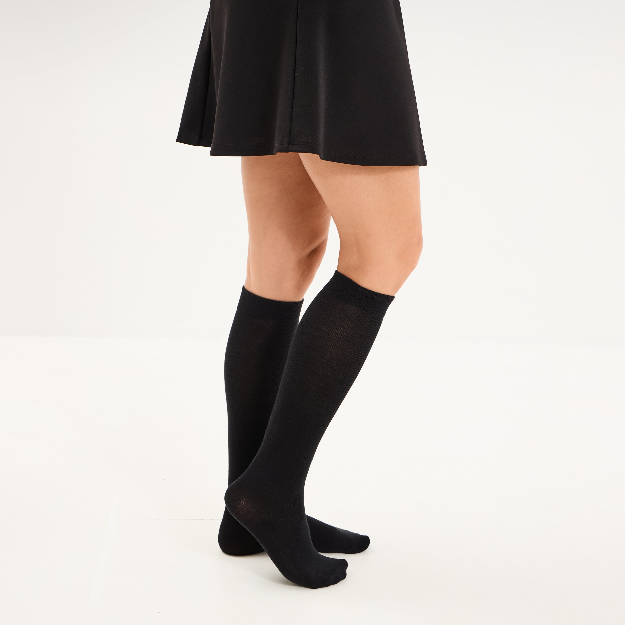 Lot de 2 mi-bas opaques noir femme