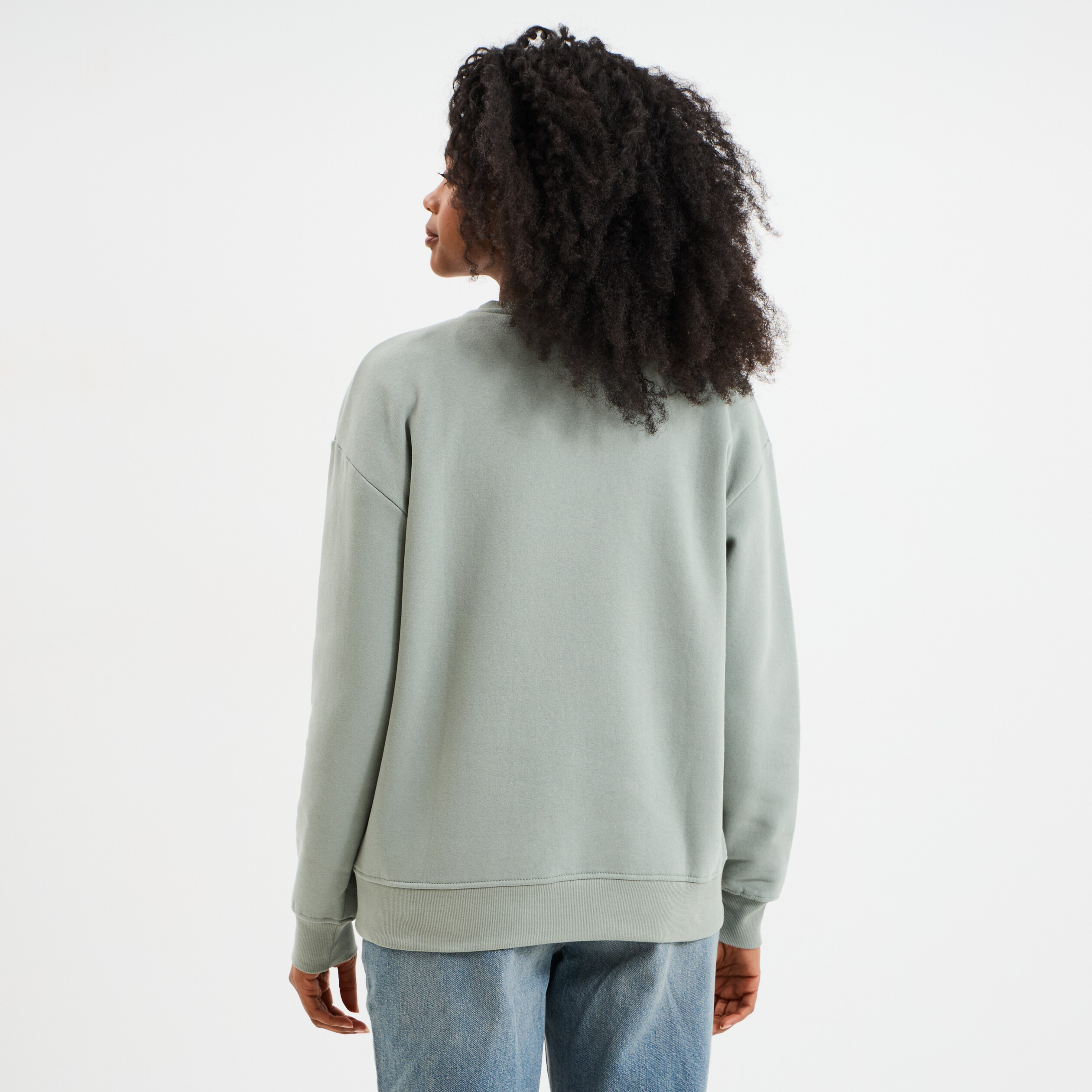 sweat col rond manches longues vert pastel femme Sweat col rond manches longues vert pastel femme