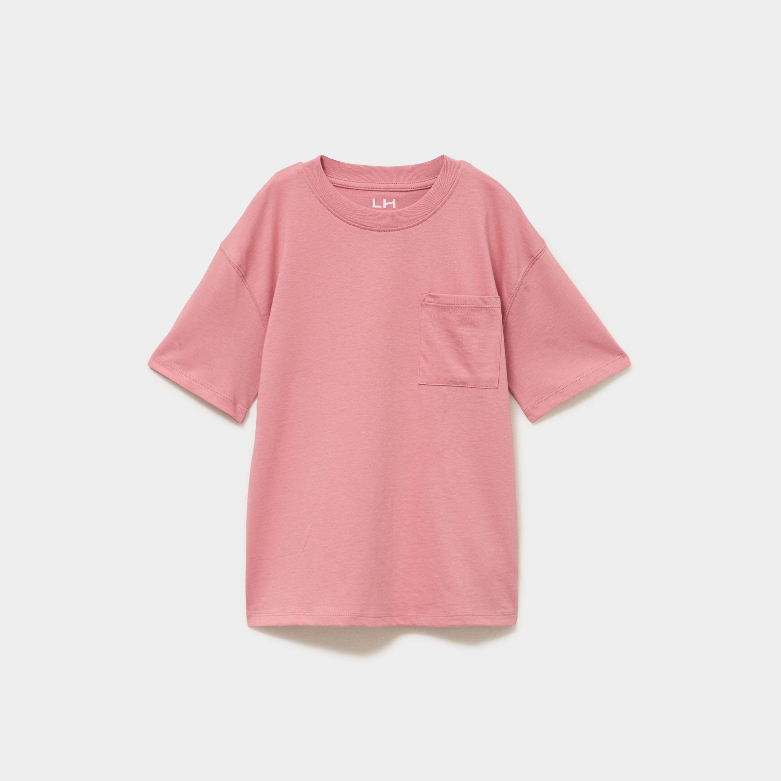 T-shirt oversize 1 poche manches courtes rose gar&ccedil;on