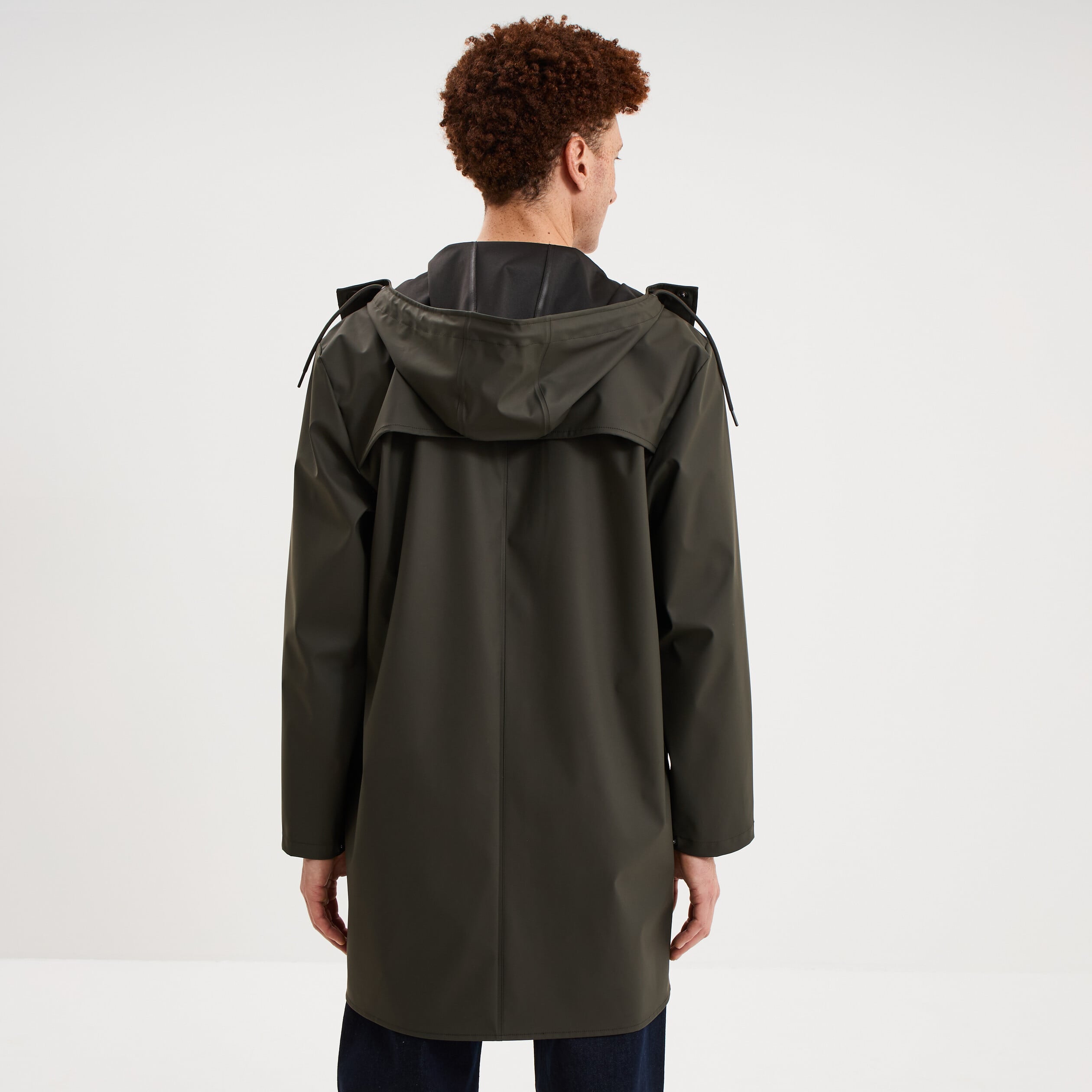 Parka imperm&eacute;able coupe-vent &agrave; capuche vert kaki homme