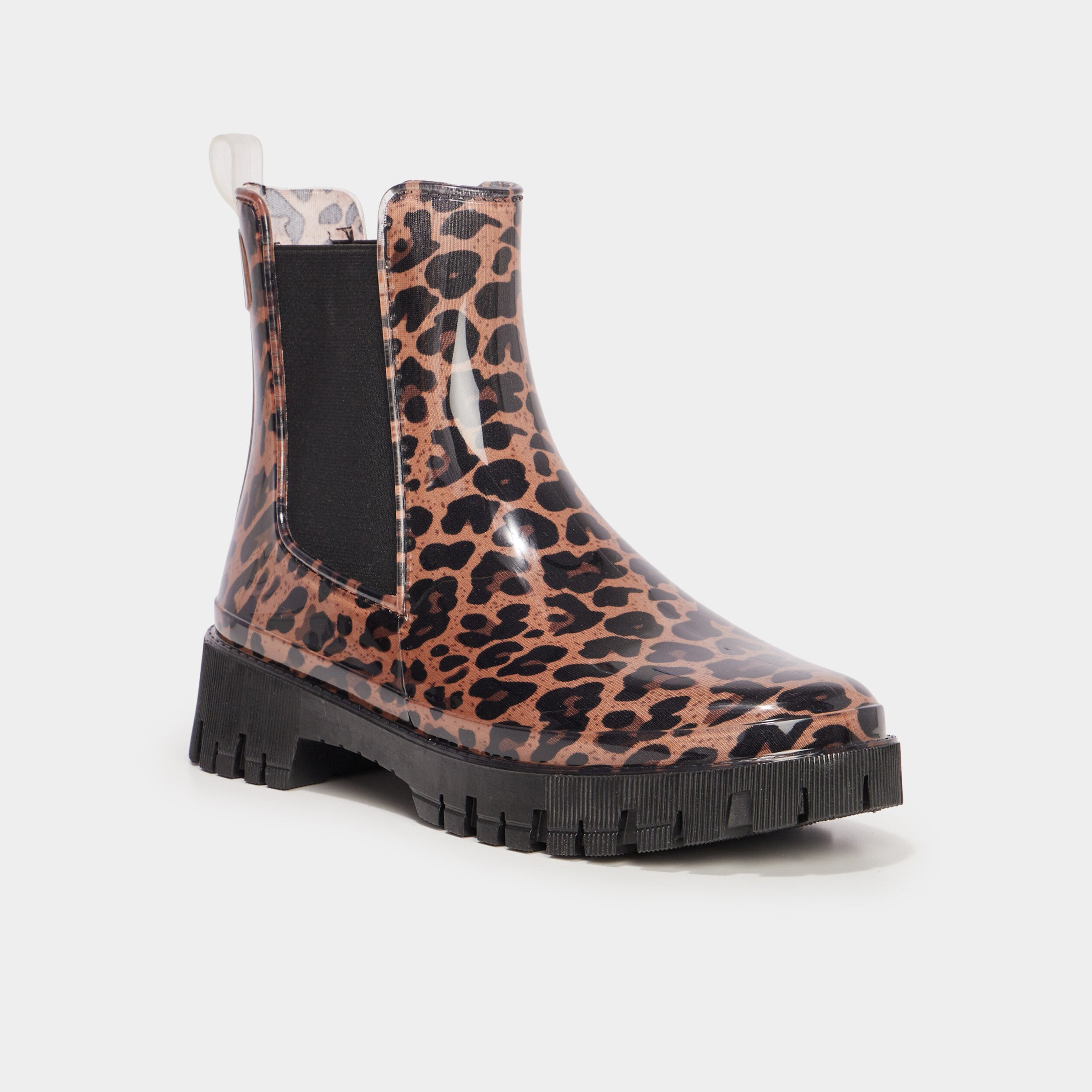 Bottes de pluie chelsea crantées noir femme