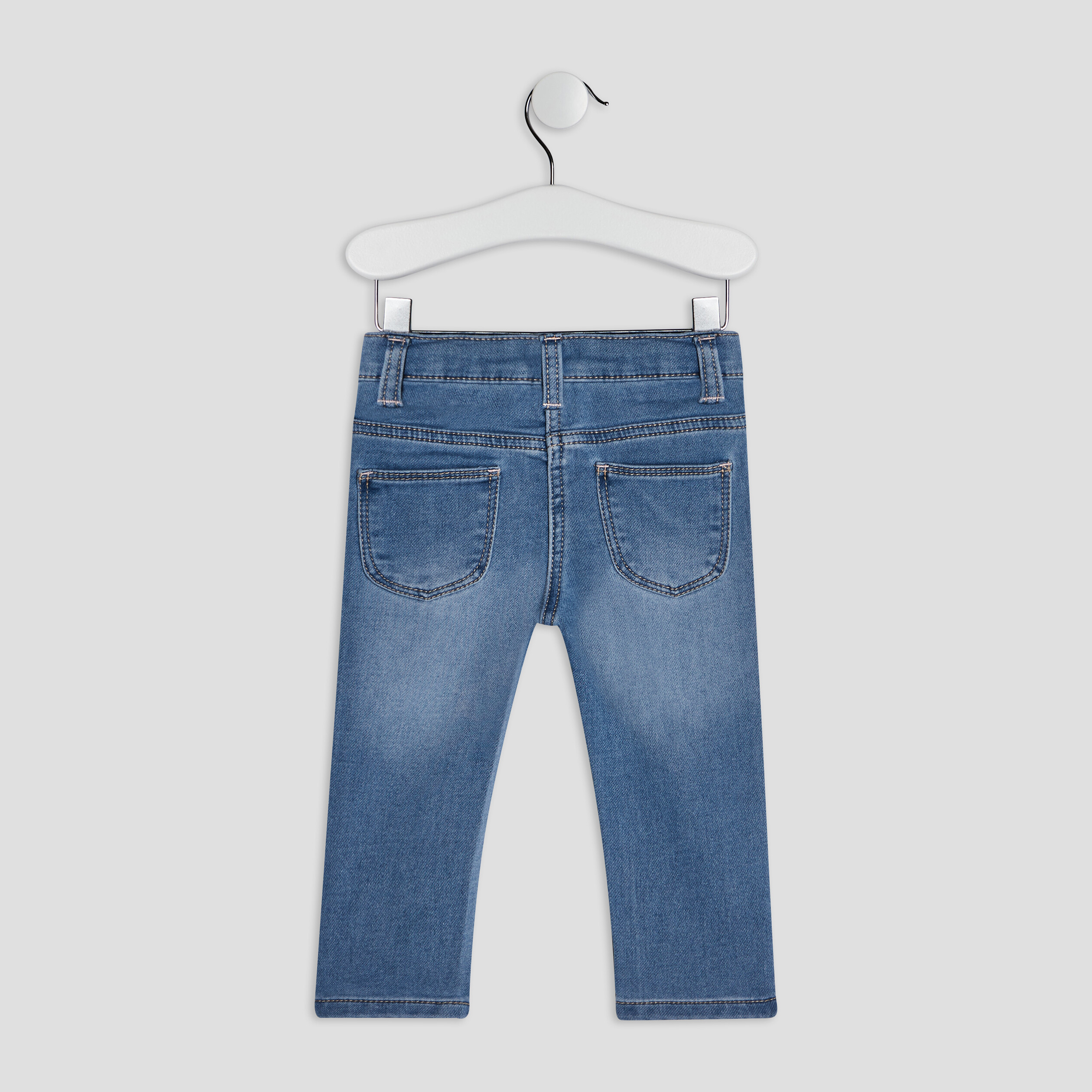 Jean slim ajusté 4 poches denim stone bébé fille