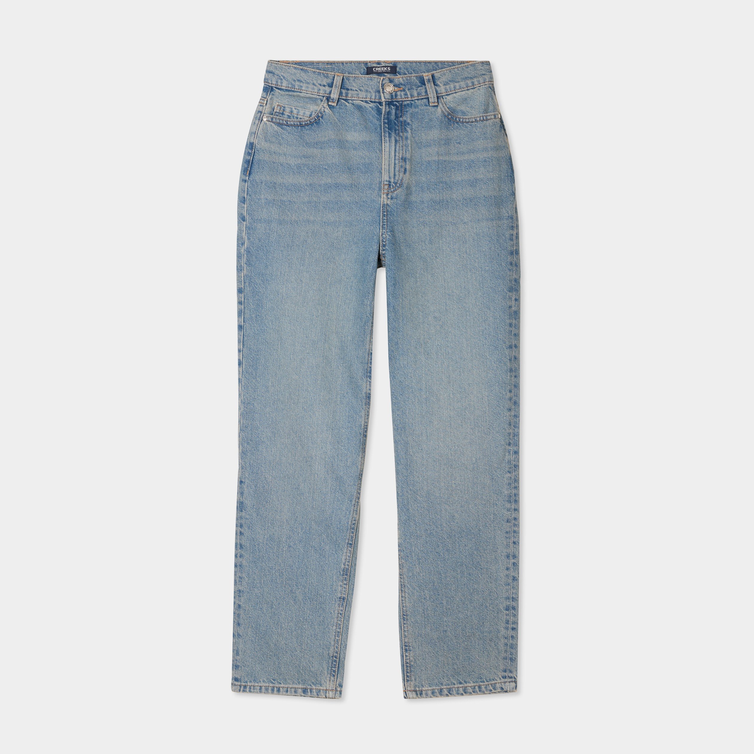 jeans mom 78eme taille haute creeks denim dirty femme Jeans mom 7/8ème taille haute Creeks denim dirty femme