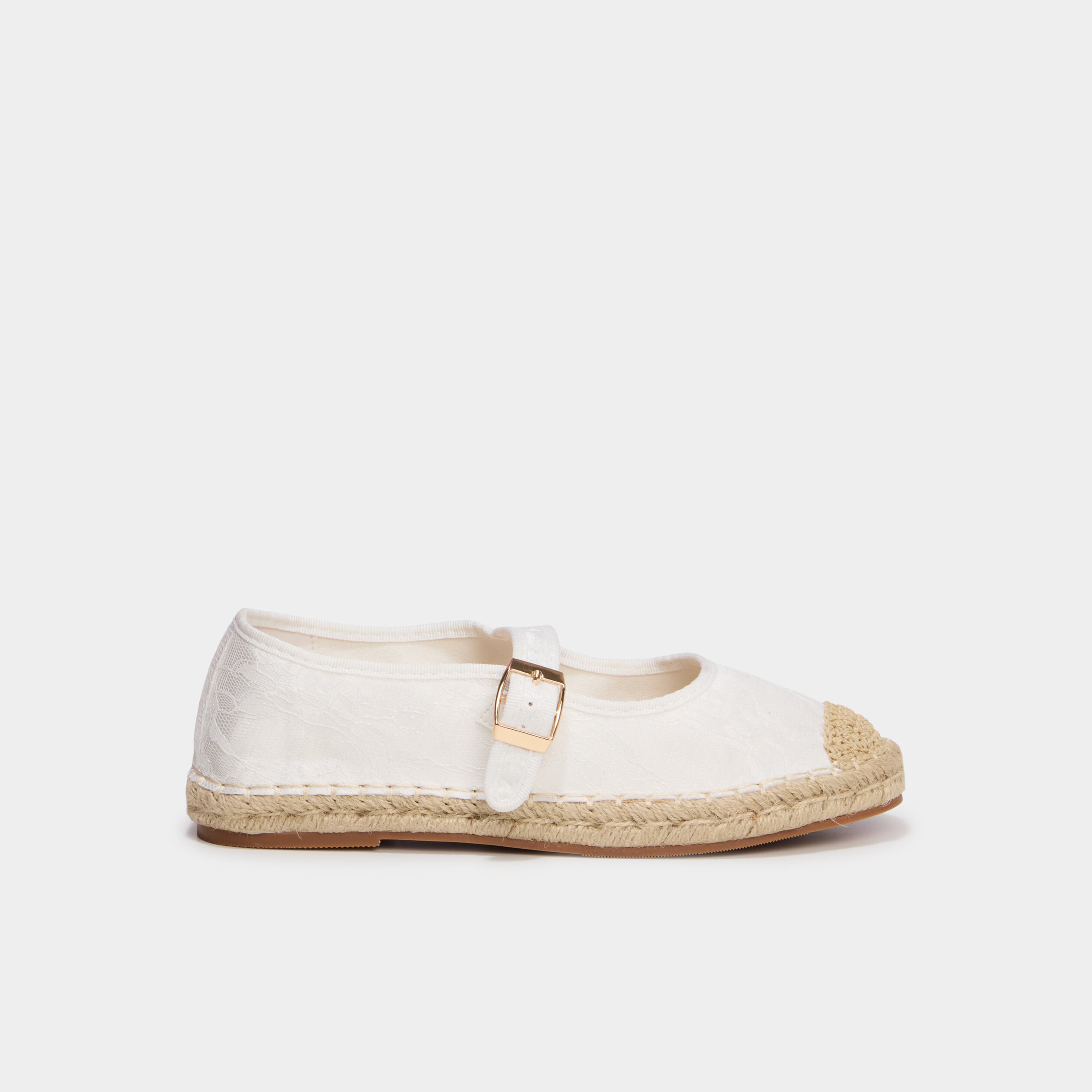 Ballerines avec broderie blanc femme