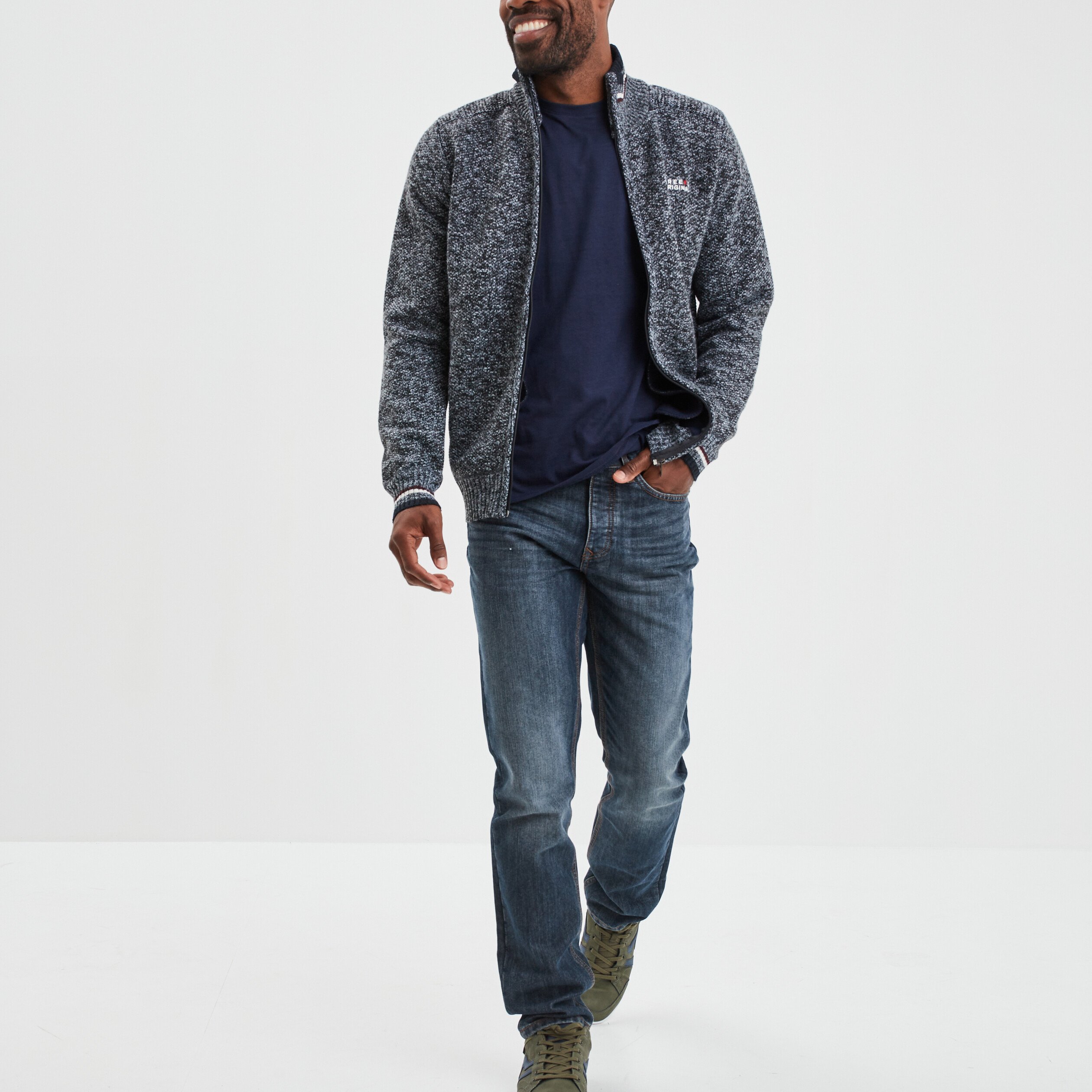 Gilet zippe Creeks gris fonce homme
