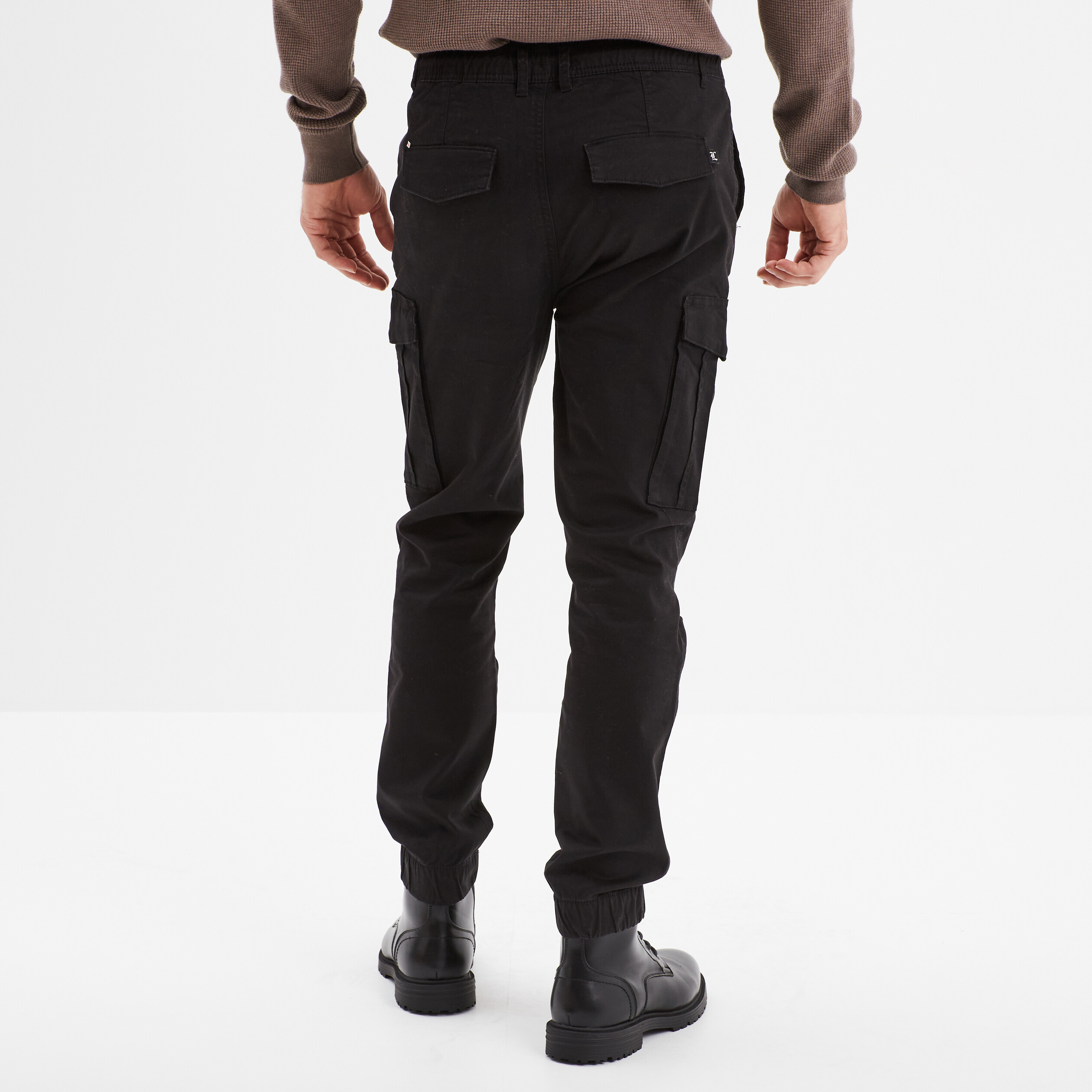 Pantalon cargo slim noir homme