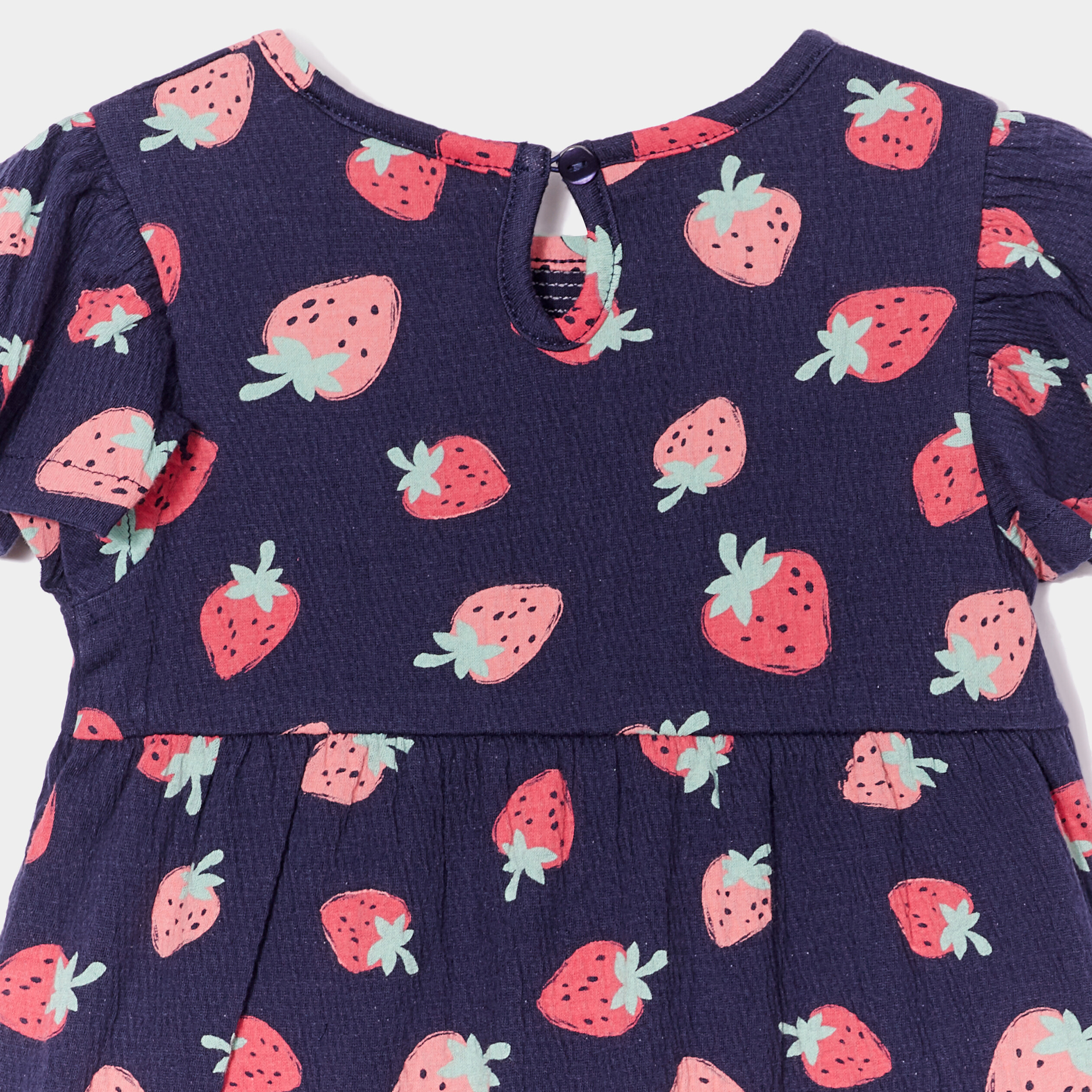 robe volantee evasee manches courtes bleu marine bebef Robe volantée évasée manches courtes bleu marine bébé fille