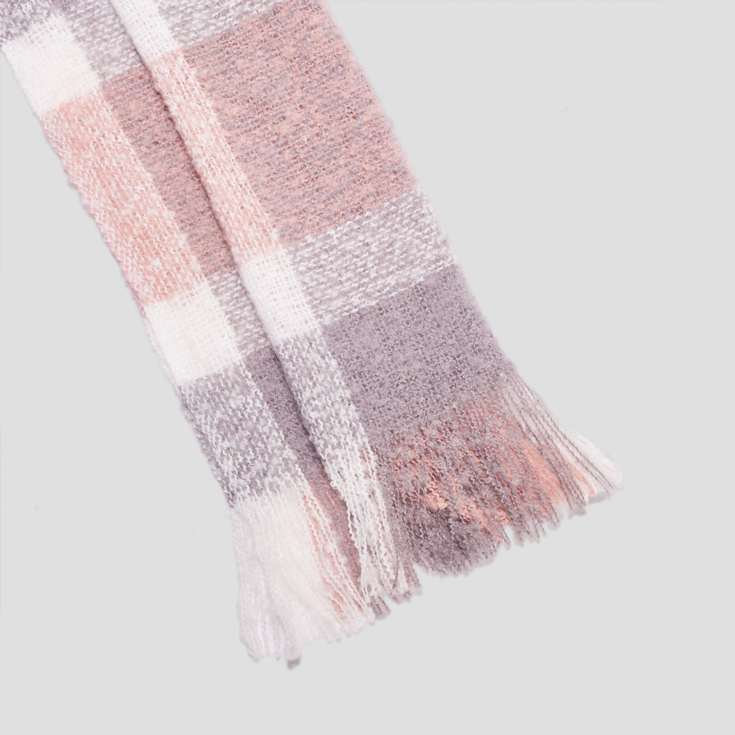 &Eacute;charpe &agrave; franges rose clair femme