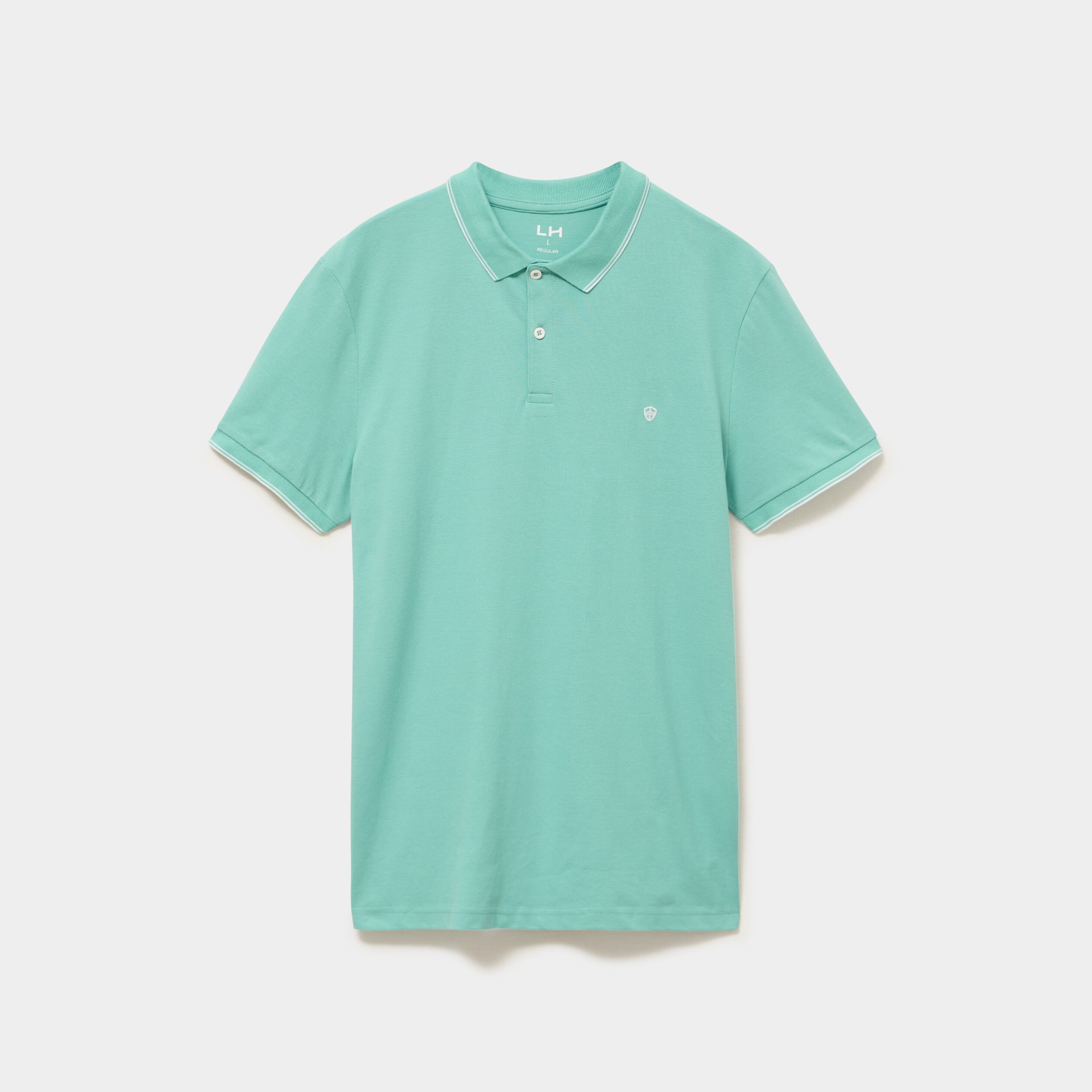 Polo piqu&eacute; coton manches courtes vert menthe homme