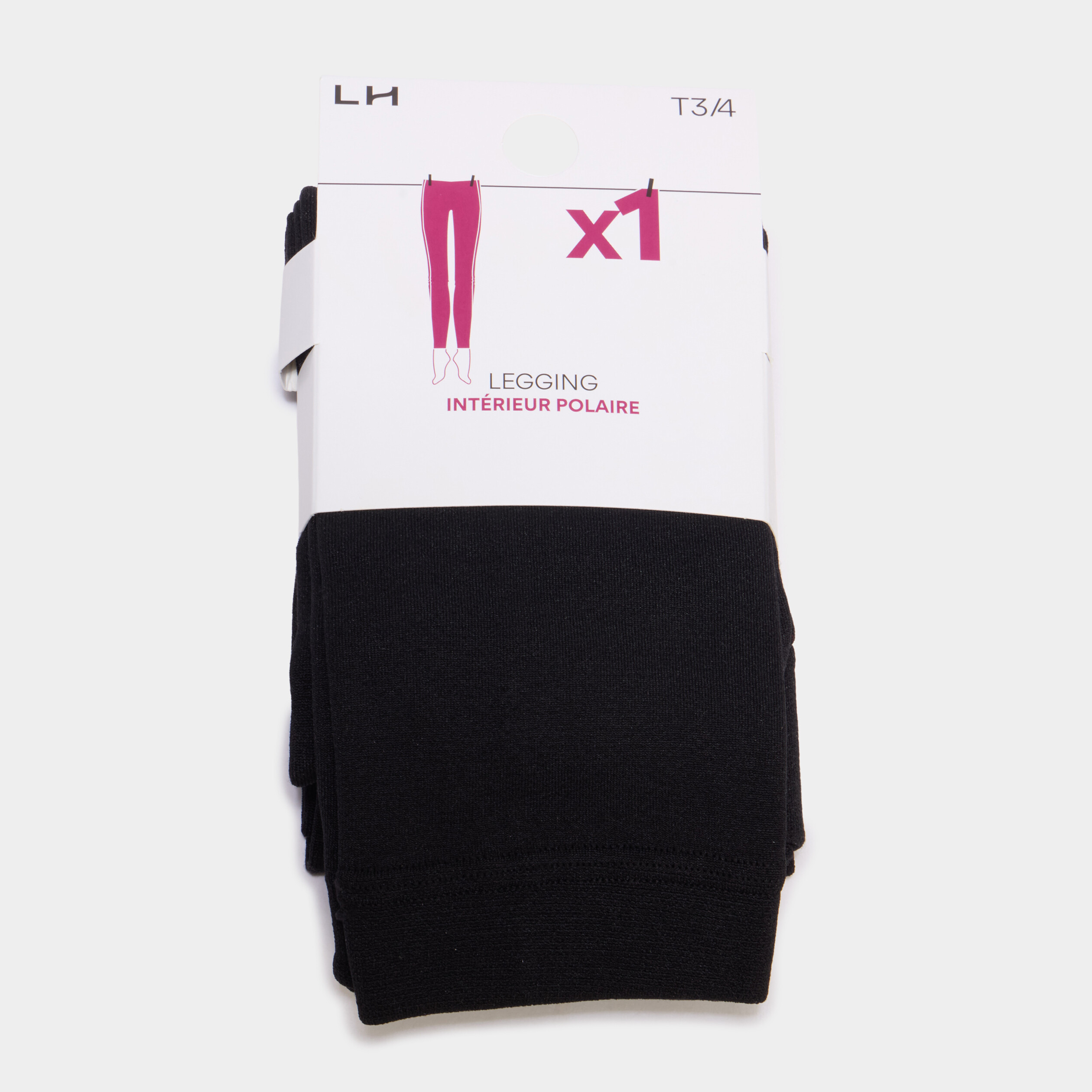Leggings doubl&eacute; polaire noir femme
