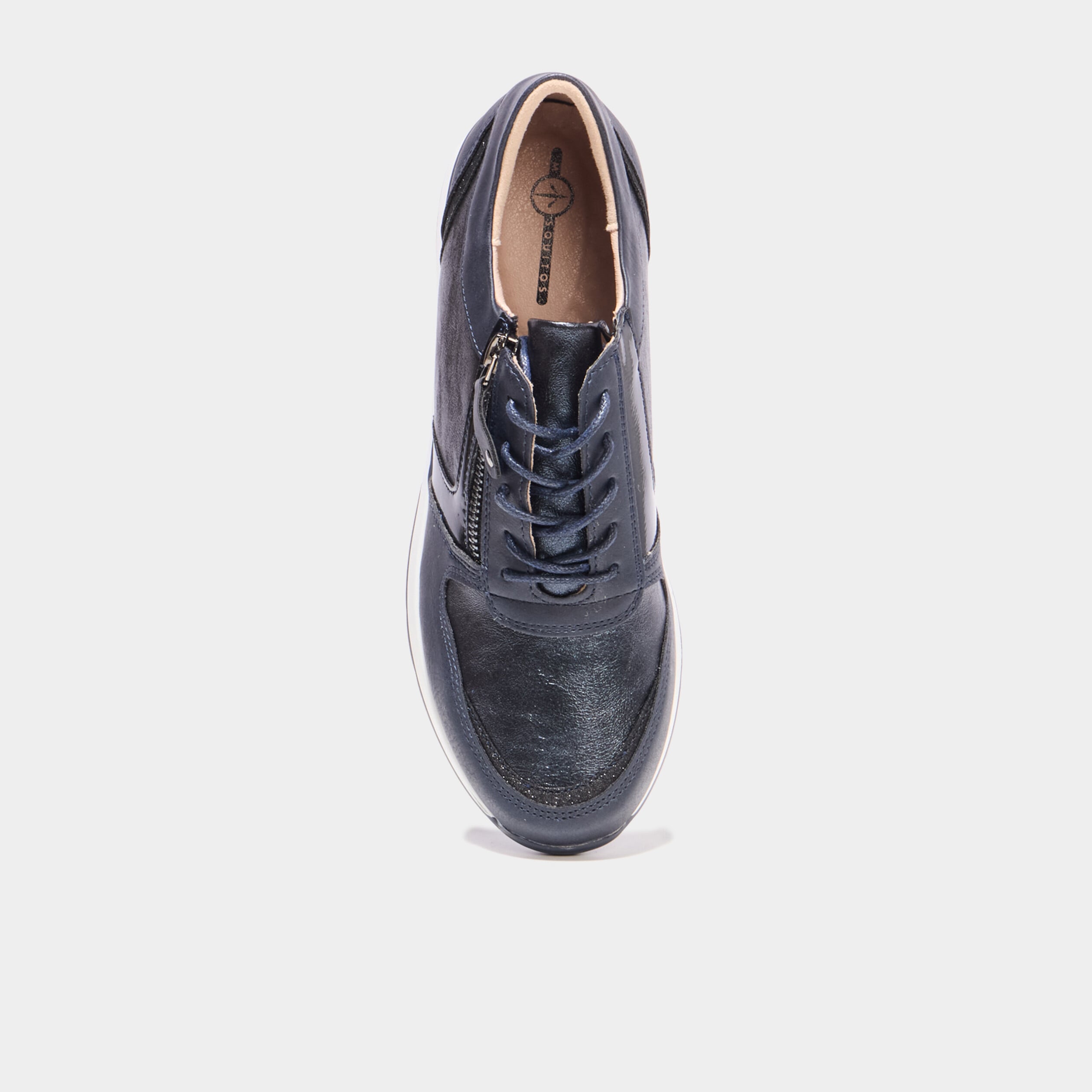 Baskets running zipp&eacute;es bleu marine femme