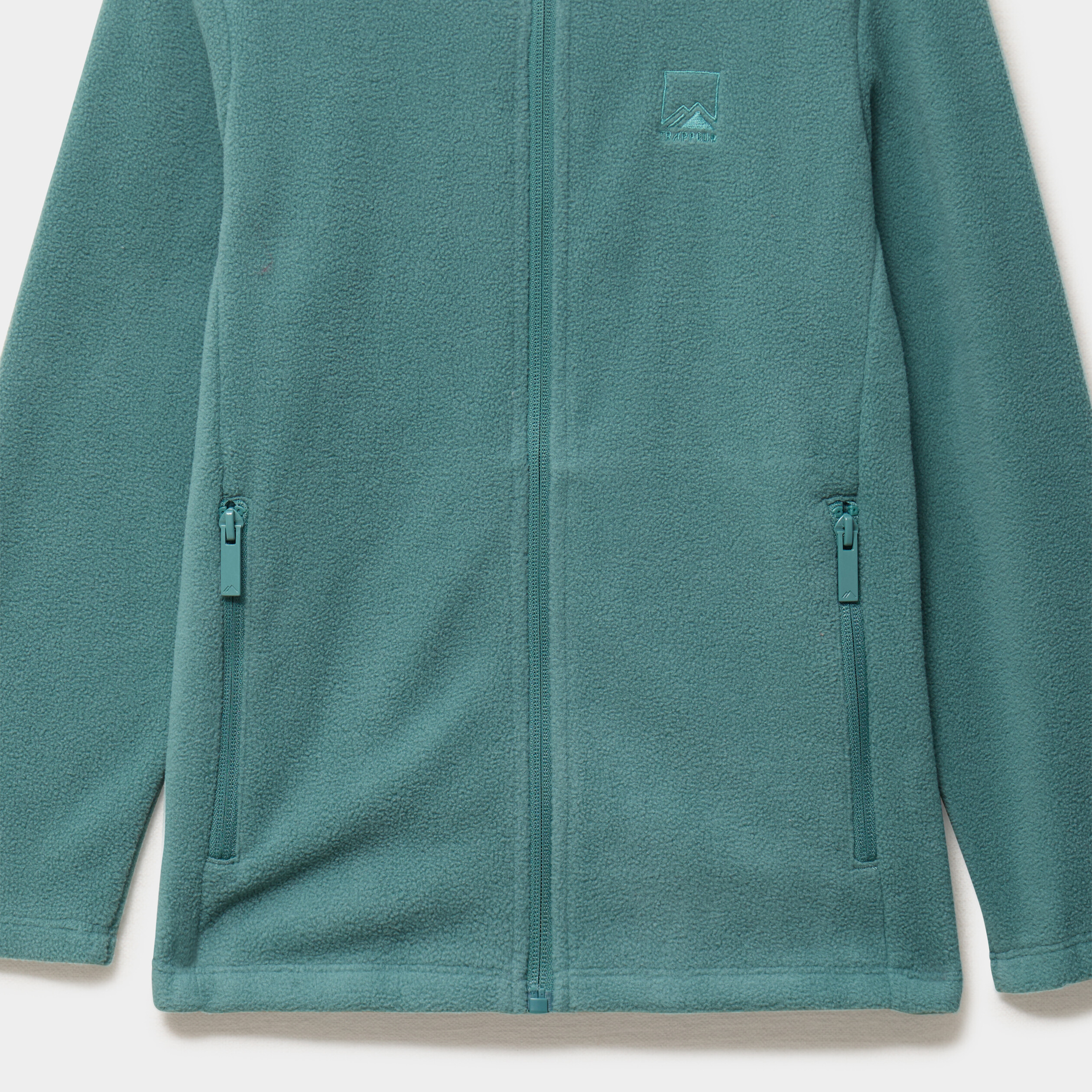Gilet polaire zipp&eacute; col montant vert fonc&eacute; gar&ccedil;on