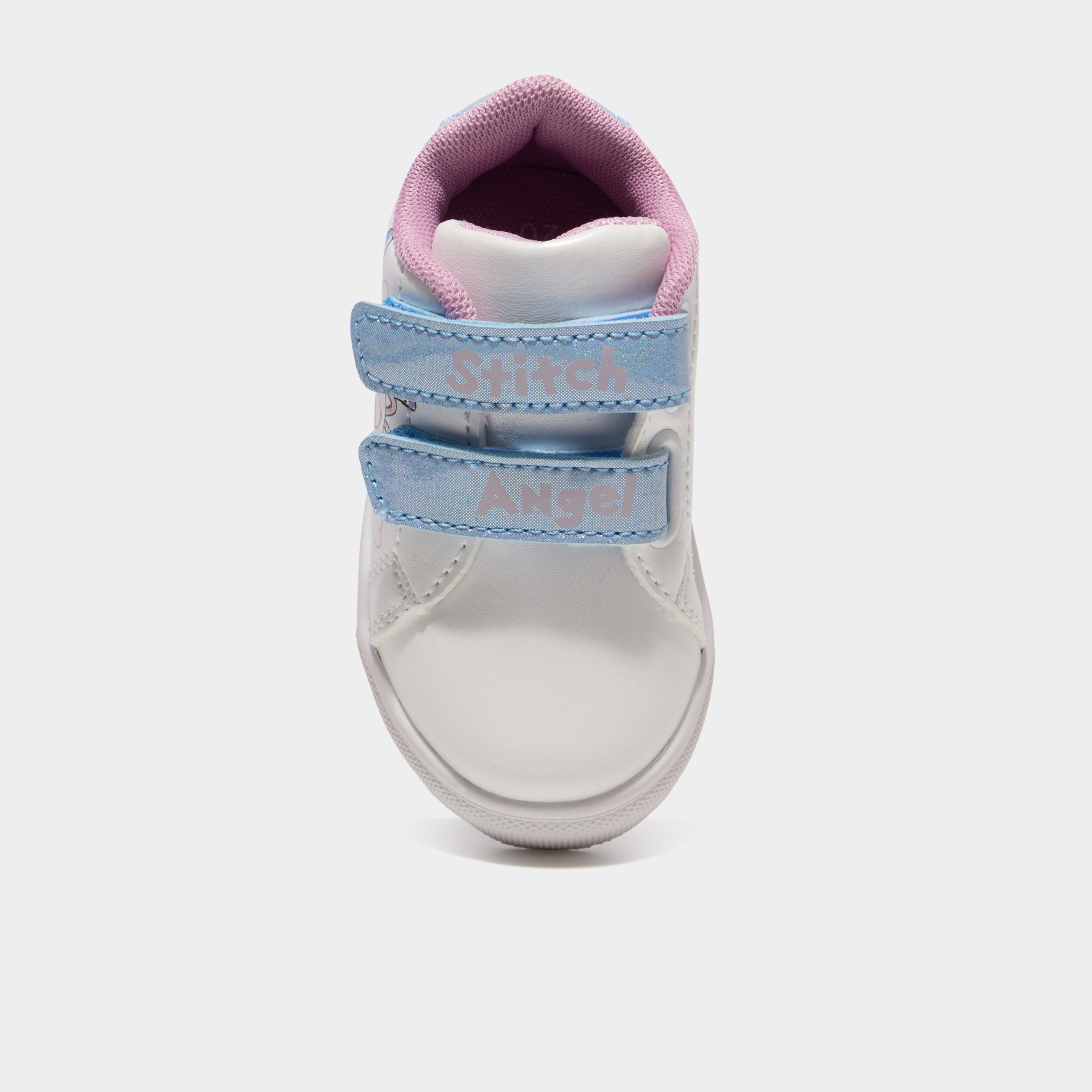 Tennis basses &agrave; scratchs Stitch blanc b&eacute;b&eacute; fille