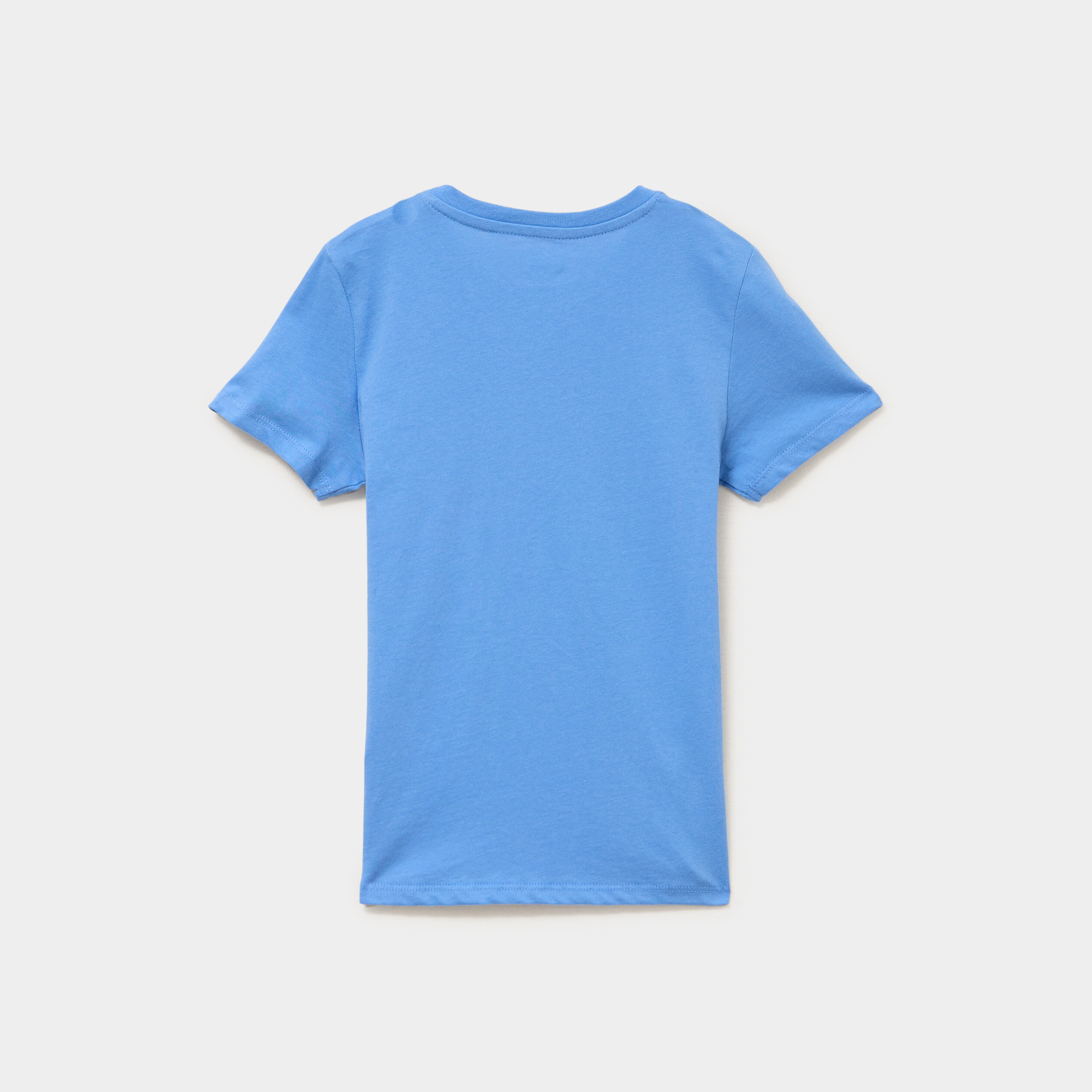 T-shirt col rond manches courtes coton bleu lavande gar&ccedil;on