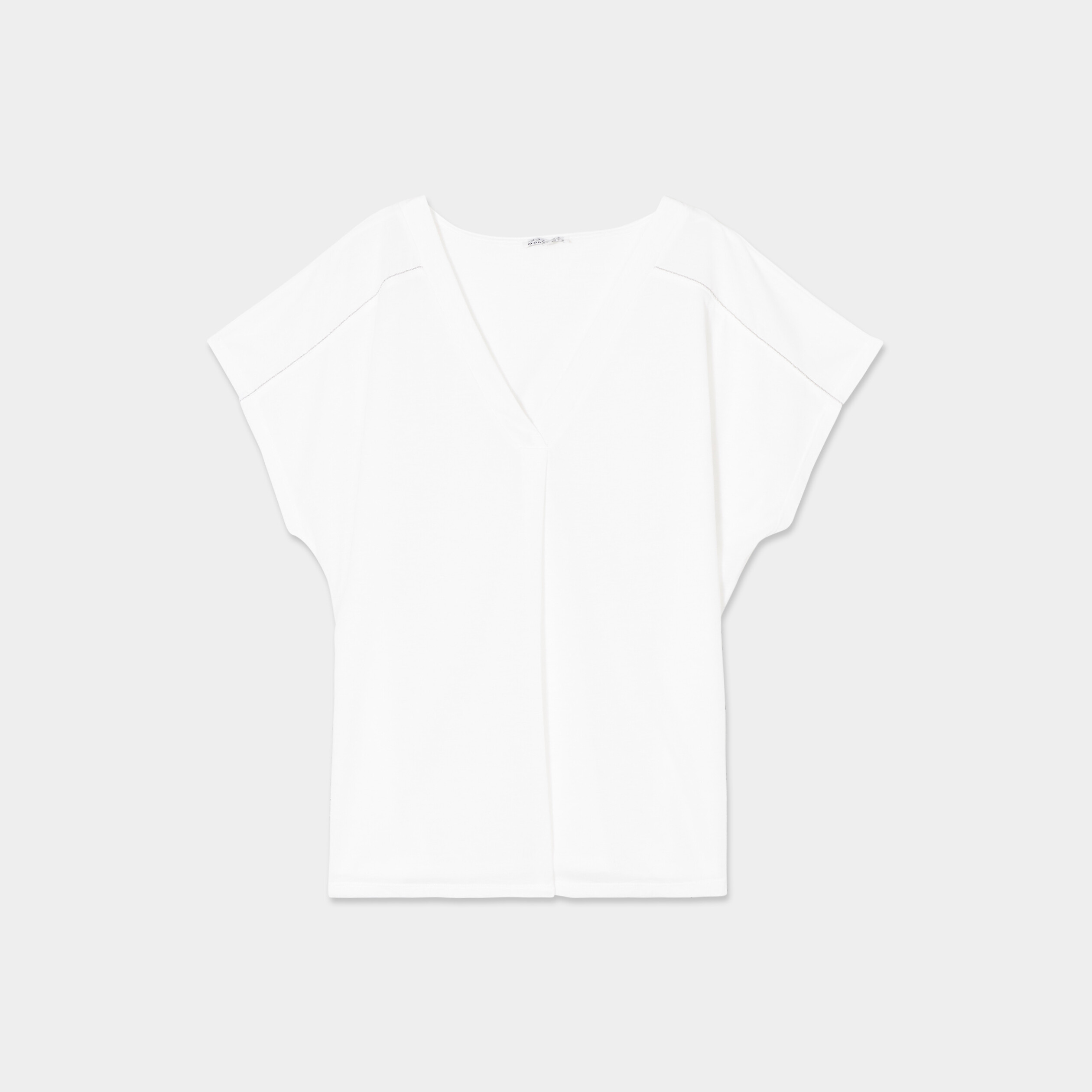 t shirt details chaines epaules blanc femmegt T-shirt détails chaînes épaules blanc femme grande taille