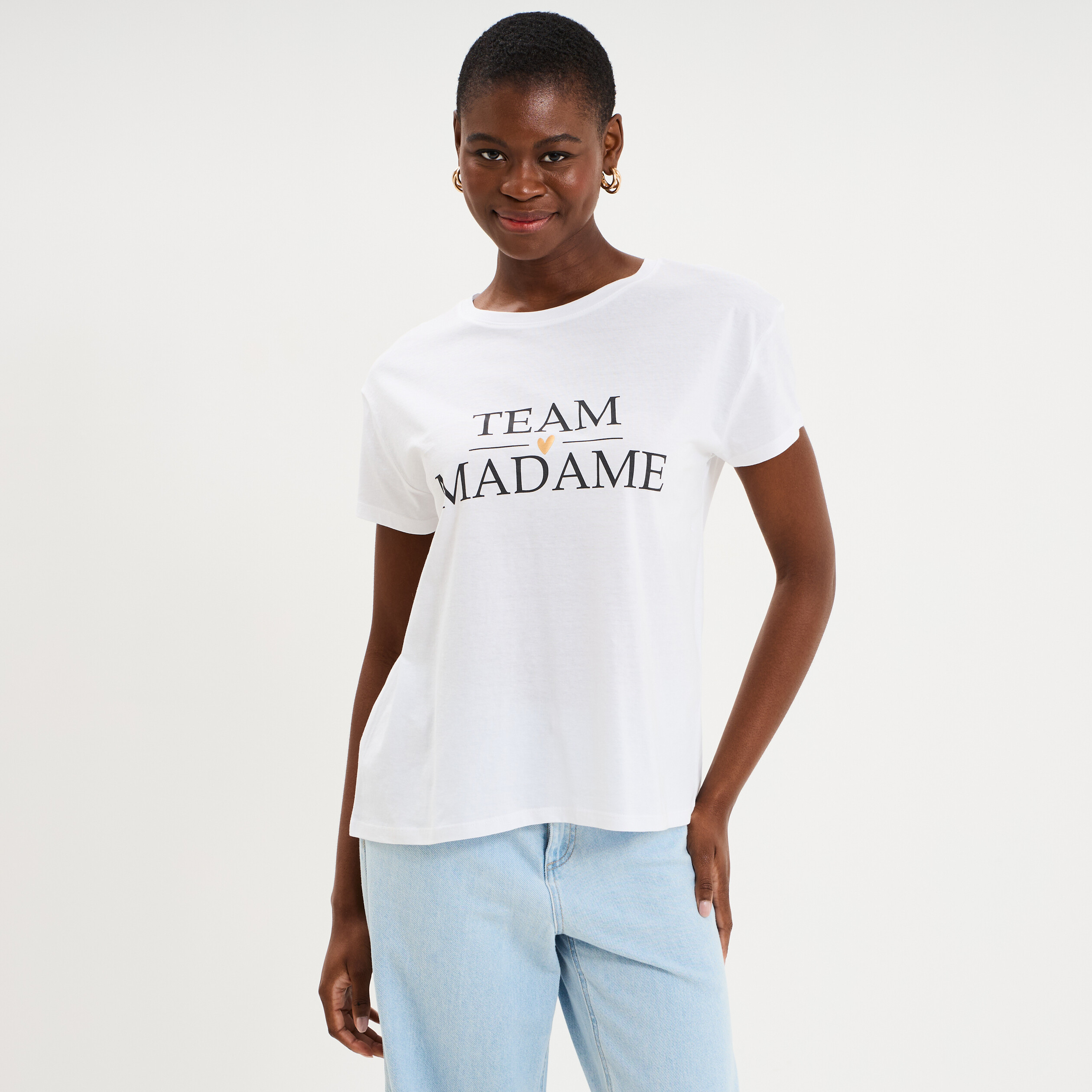 T-shirt EVJF oversize coton blanc femme