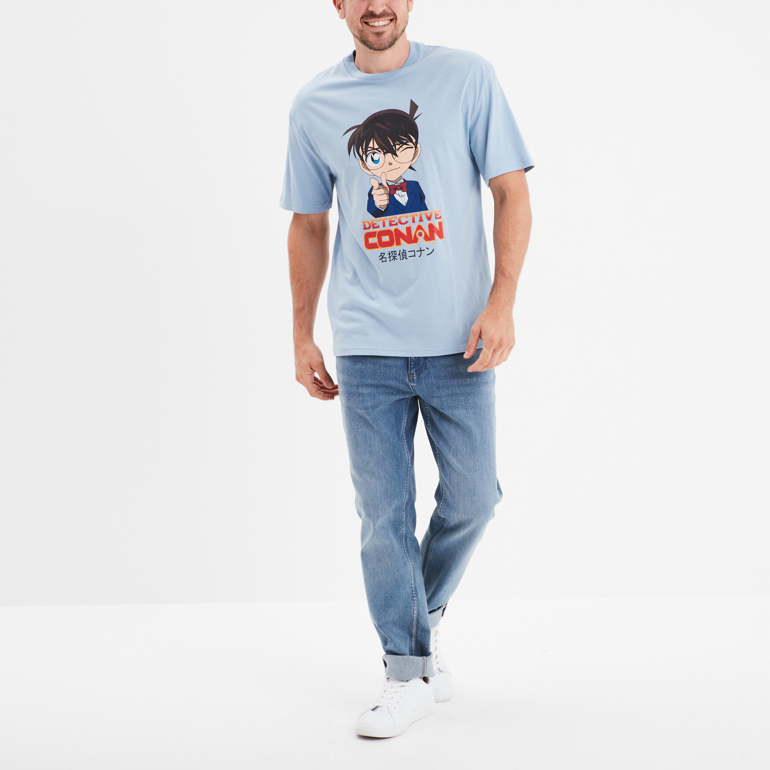 t shirt manches courtes detective conan bleu homme T-shirt manches courtes Détective Conan bleu homme