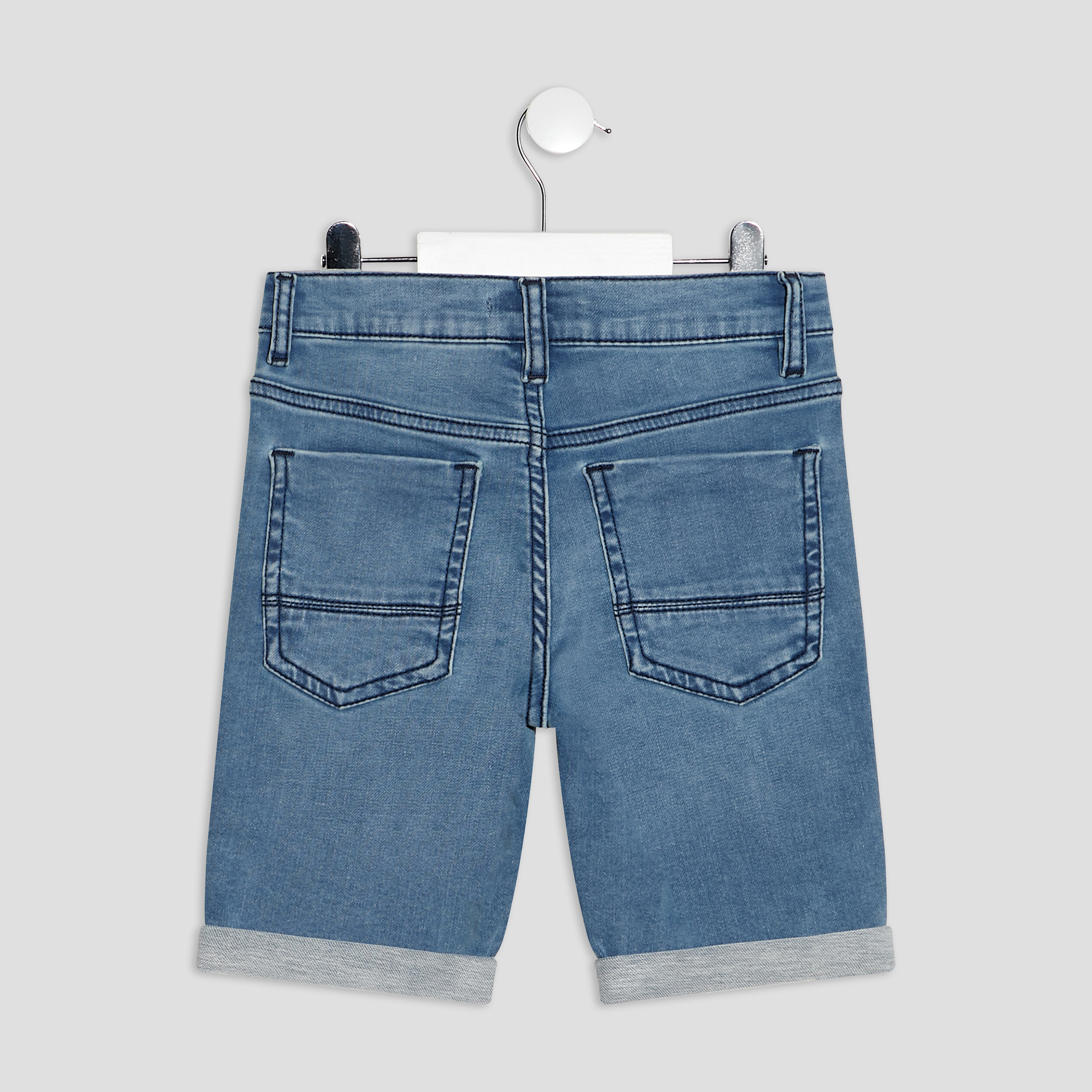 bermuda droit en jean denim double stone garcon Bermuda droit en jean denim double stone garçon