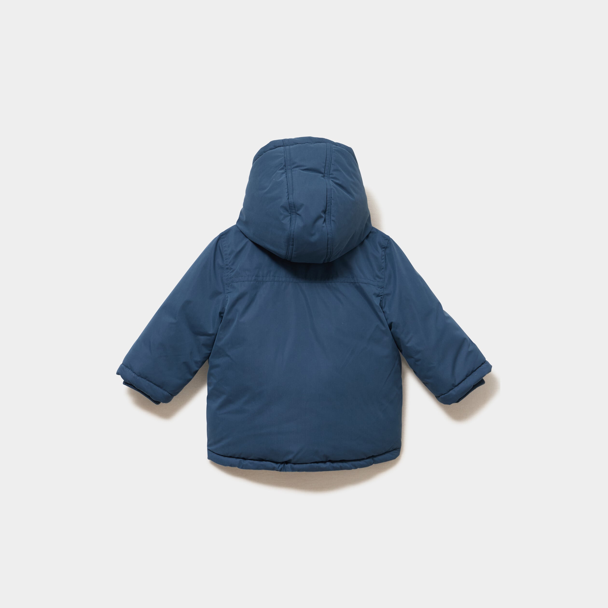 Parka &agrave; capuche doubl&eacute;e imperm&eacute;able bleu gris b&eacute;b&eacute; gar&ccedil;on