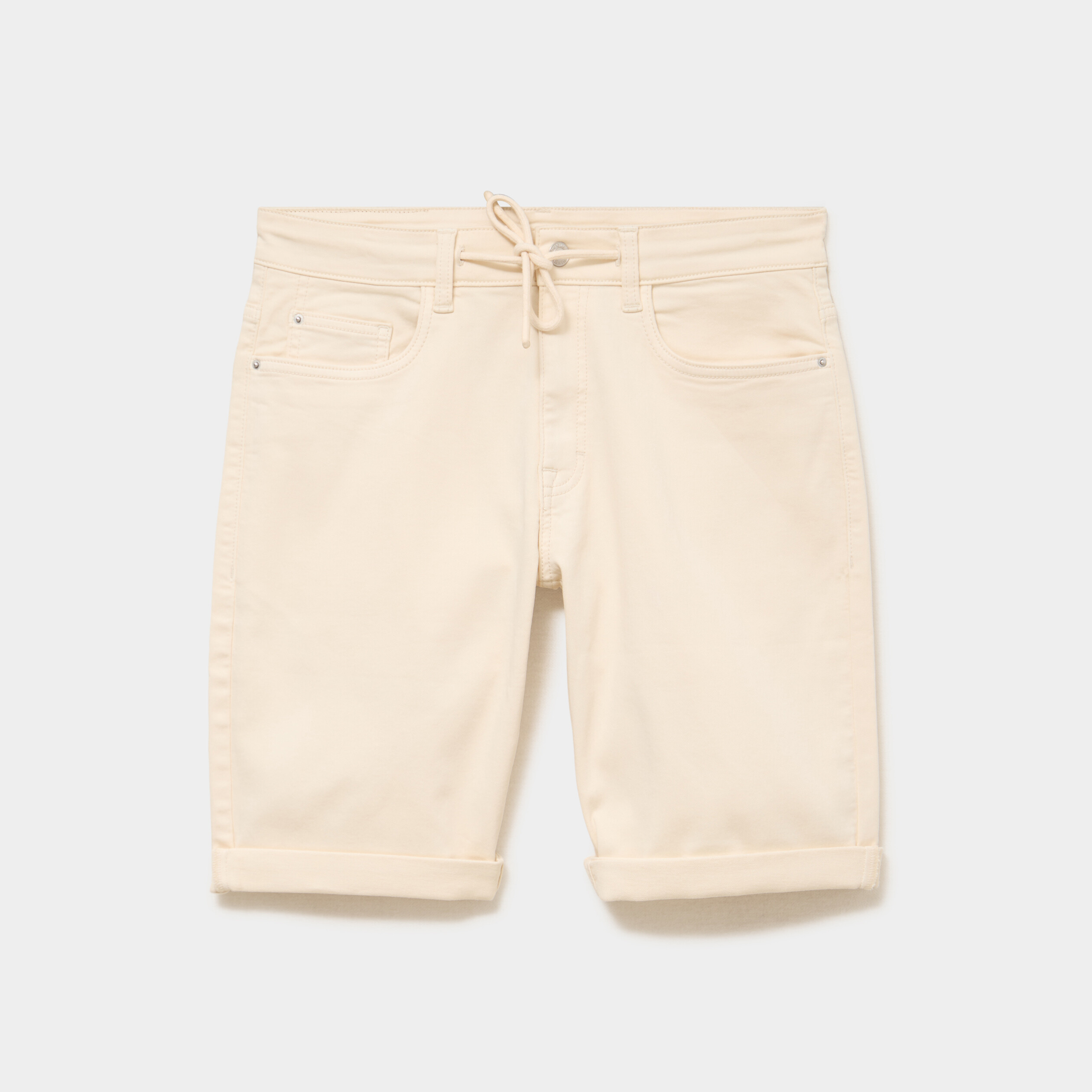 Bermuda en jean straight 5 poches ecru homme