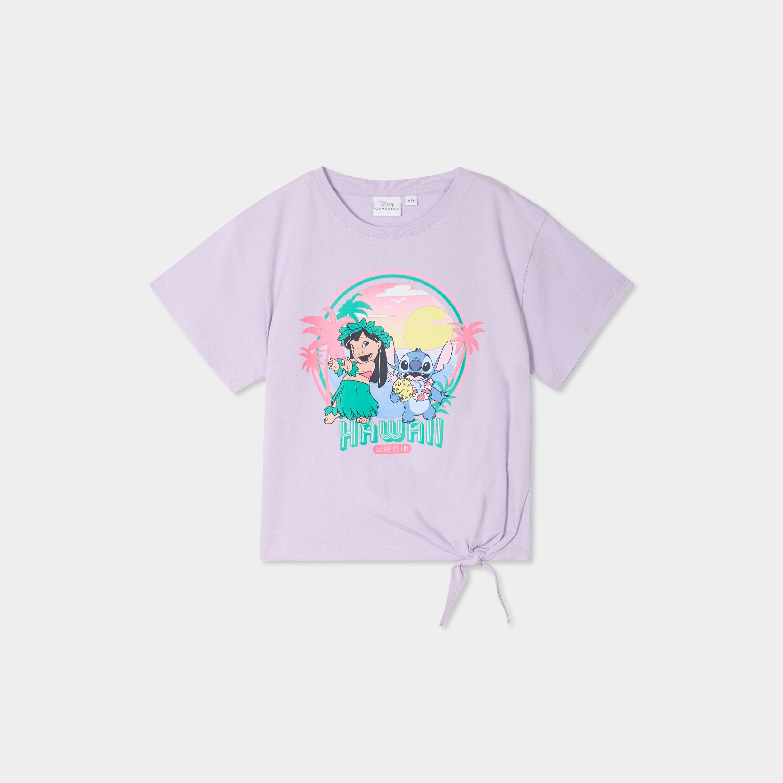 t shirt detail noeud coton stitch parme fille T-shirt détail noeud coton Stitch parme fille