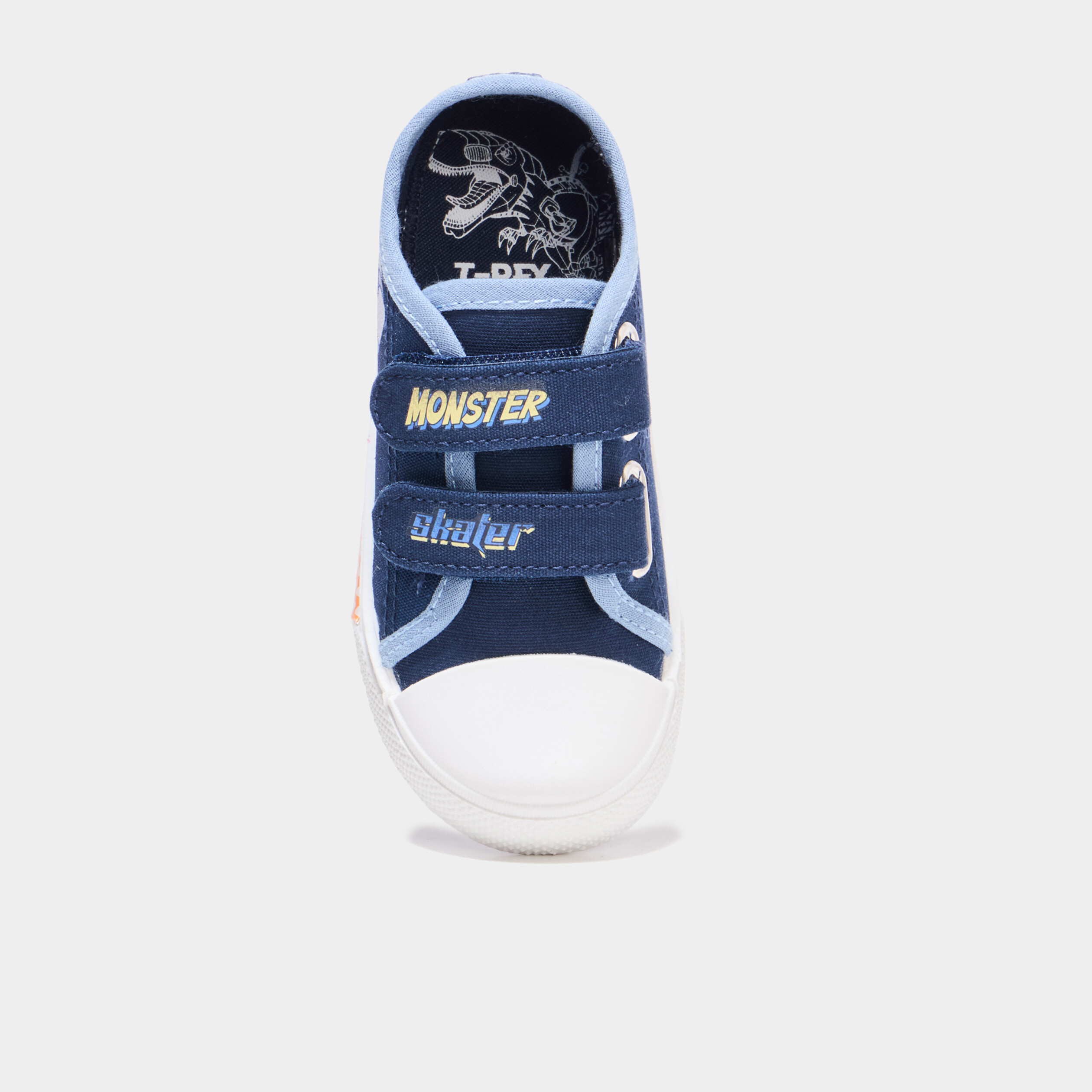 Tennis basses lumineuses bout renforc&eacute; bleu gar&ccedil;on