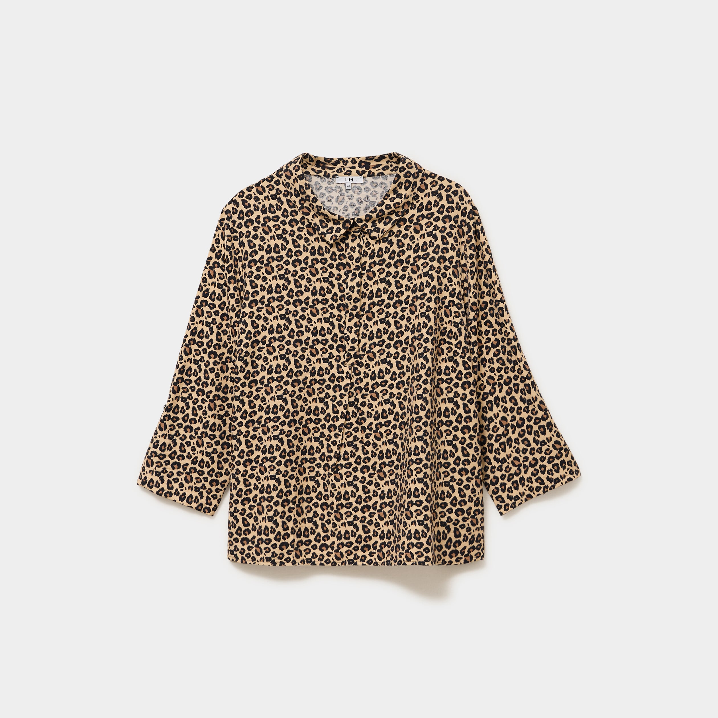 Blouse manches retroussables sable femme grande taille