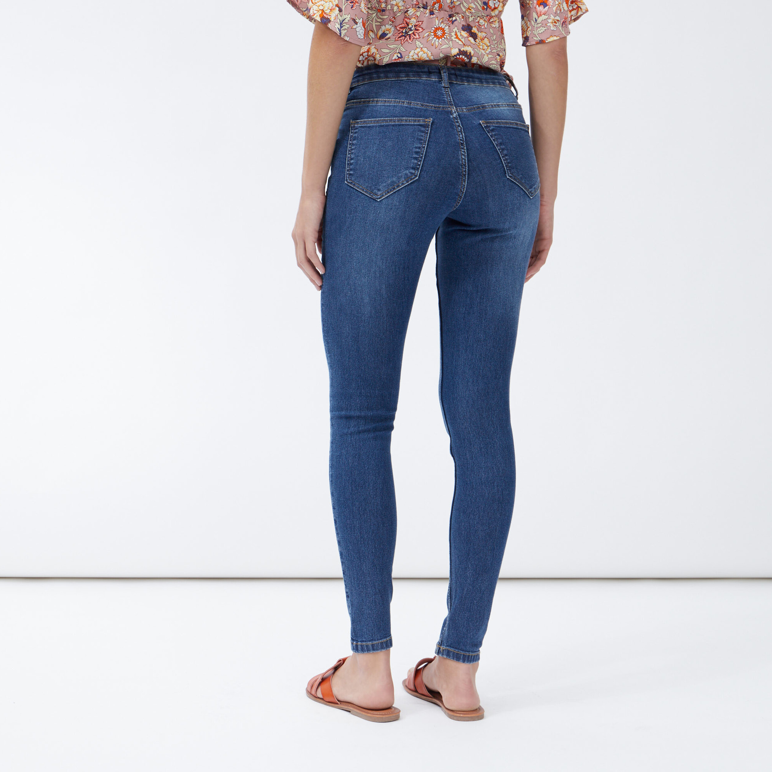 Jegging taille basse denim stone femme