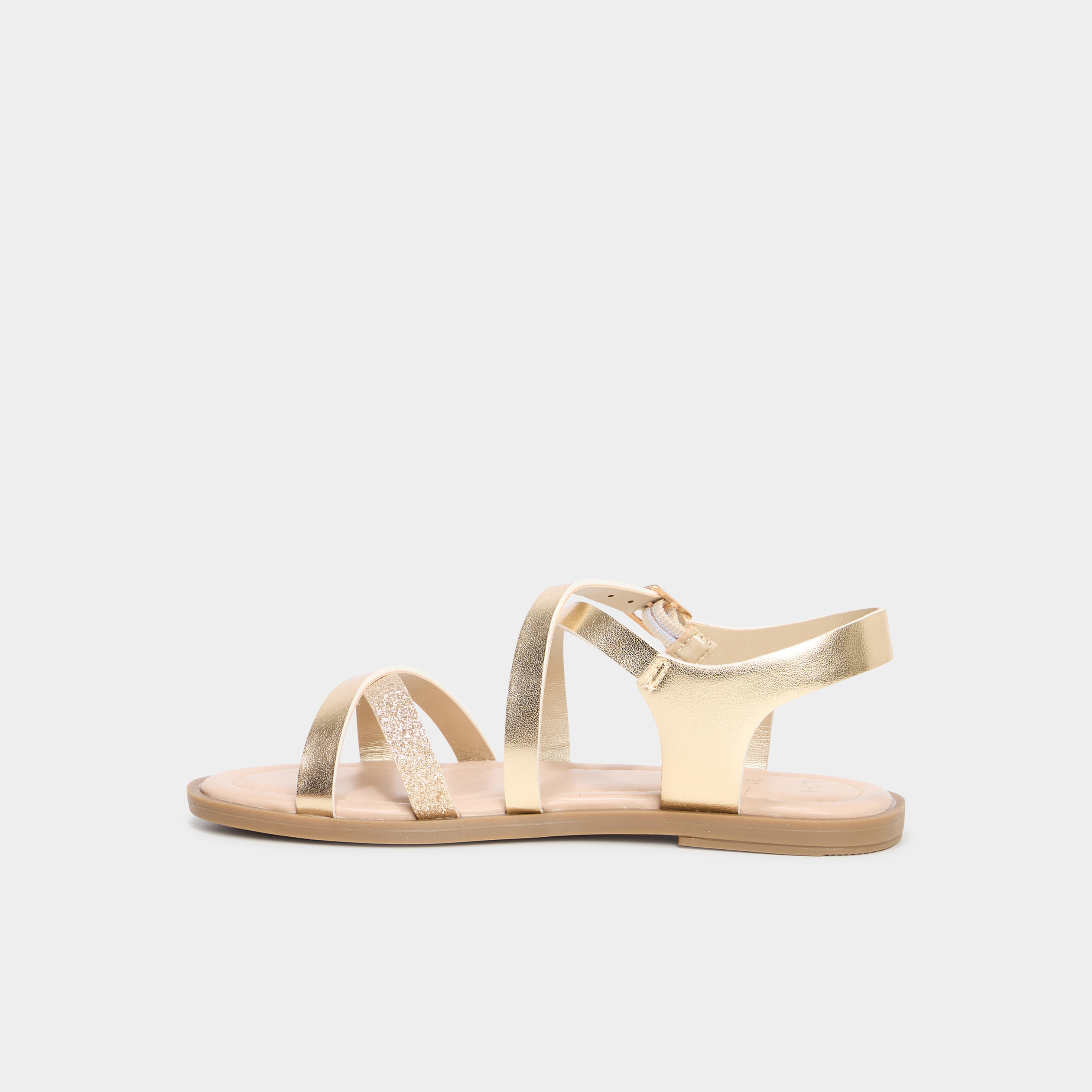 Sandales &agrave; brides crois&eacute;es jaune or fille