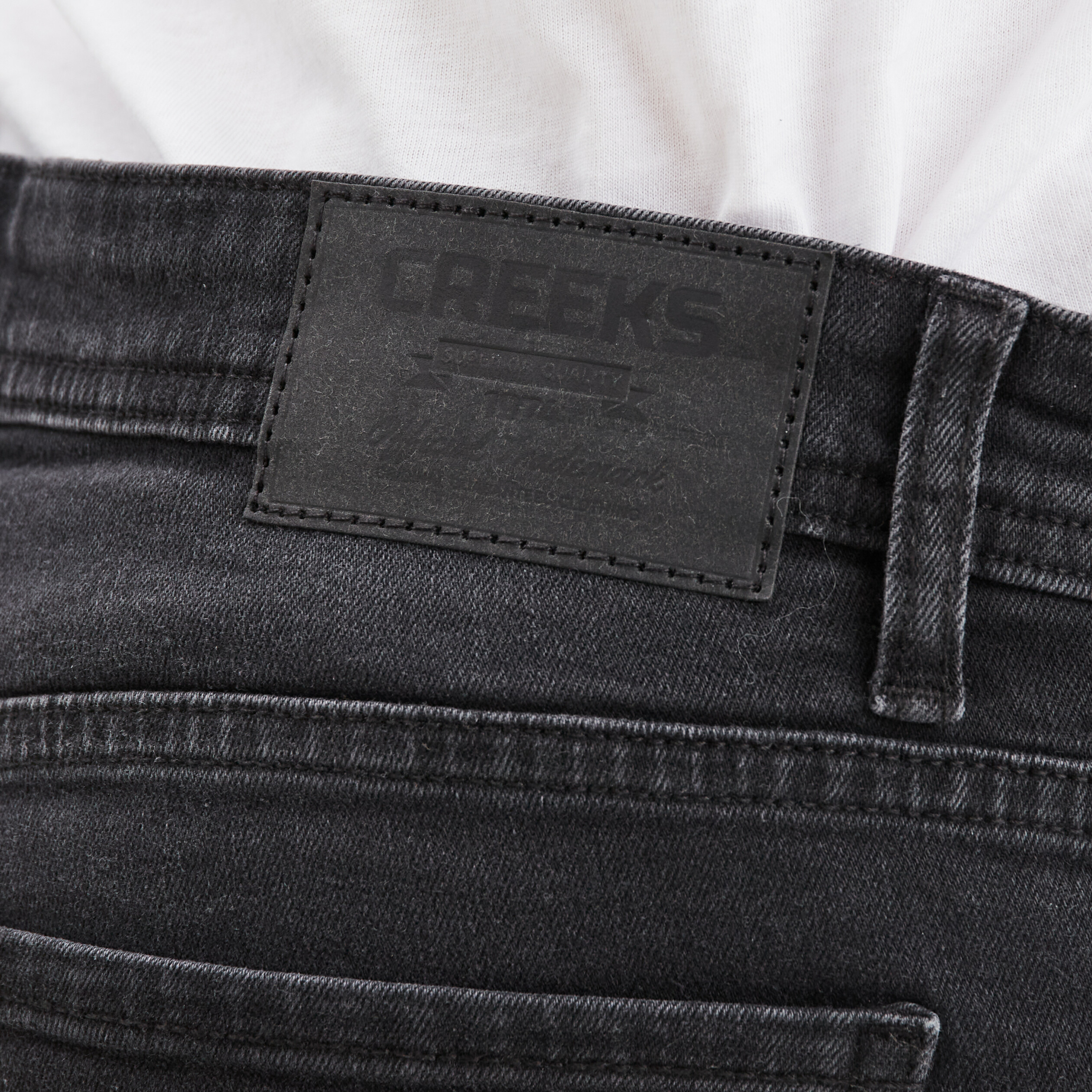 Jeans denim straight 5 poches Creeks denim noir homme