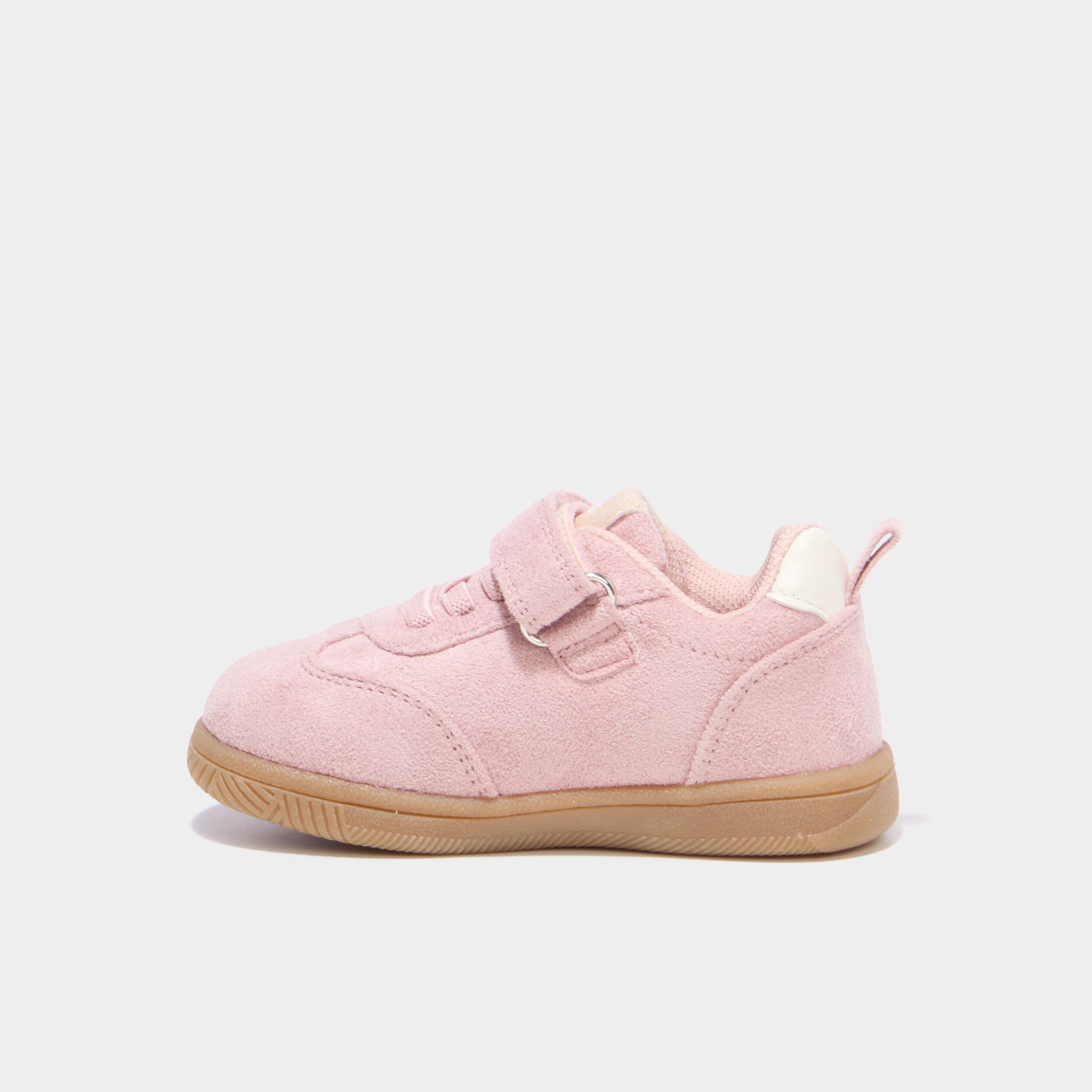 Tennis basses &agrave; scratchs semelle souple rose b&eacute;b&eacute; fille