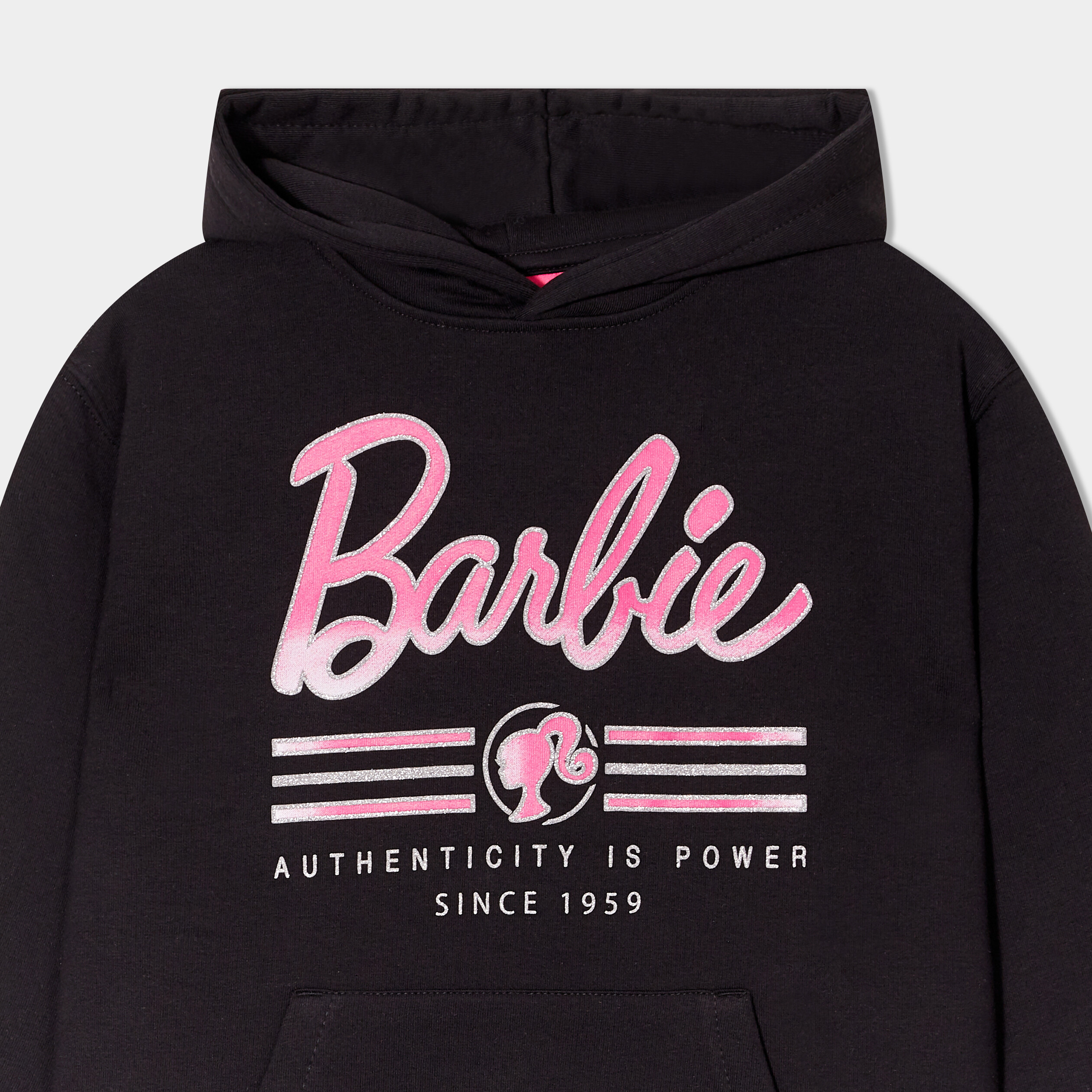sweat a capuche hoodie barbie noir fille Sweat à capuche hoodie Barbie noir fille