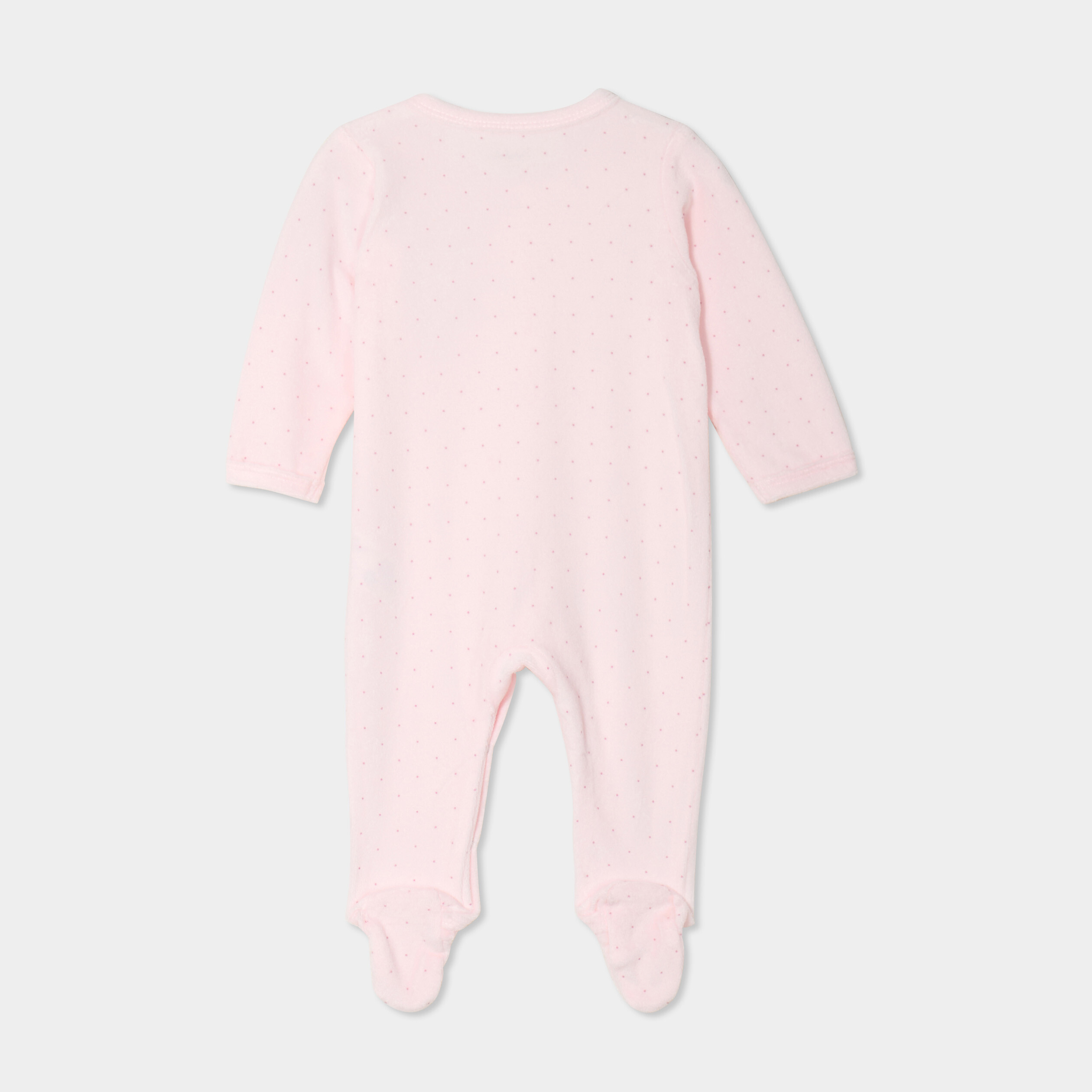 Dors-bien effet velours manches longues rose clair b&eacute;b&eacute;