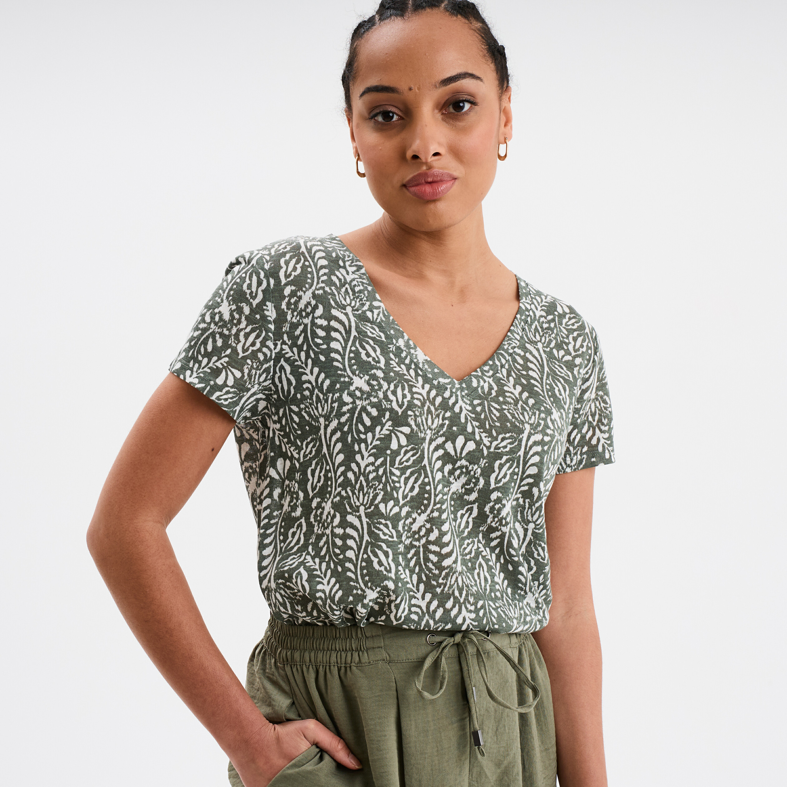 Bodycon Top Uniquestyle Femme Col V Manches Courtes Tee Shirt Top Wrap Hauts Plume Taille Loose, Bleu Foncé, S Cache Coeur Danse