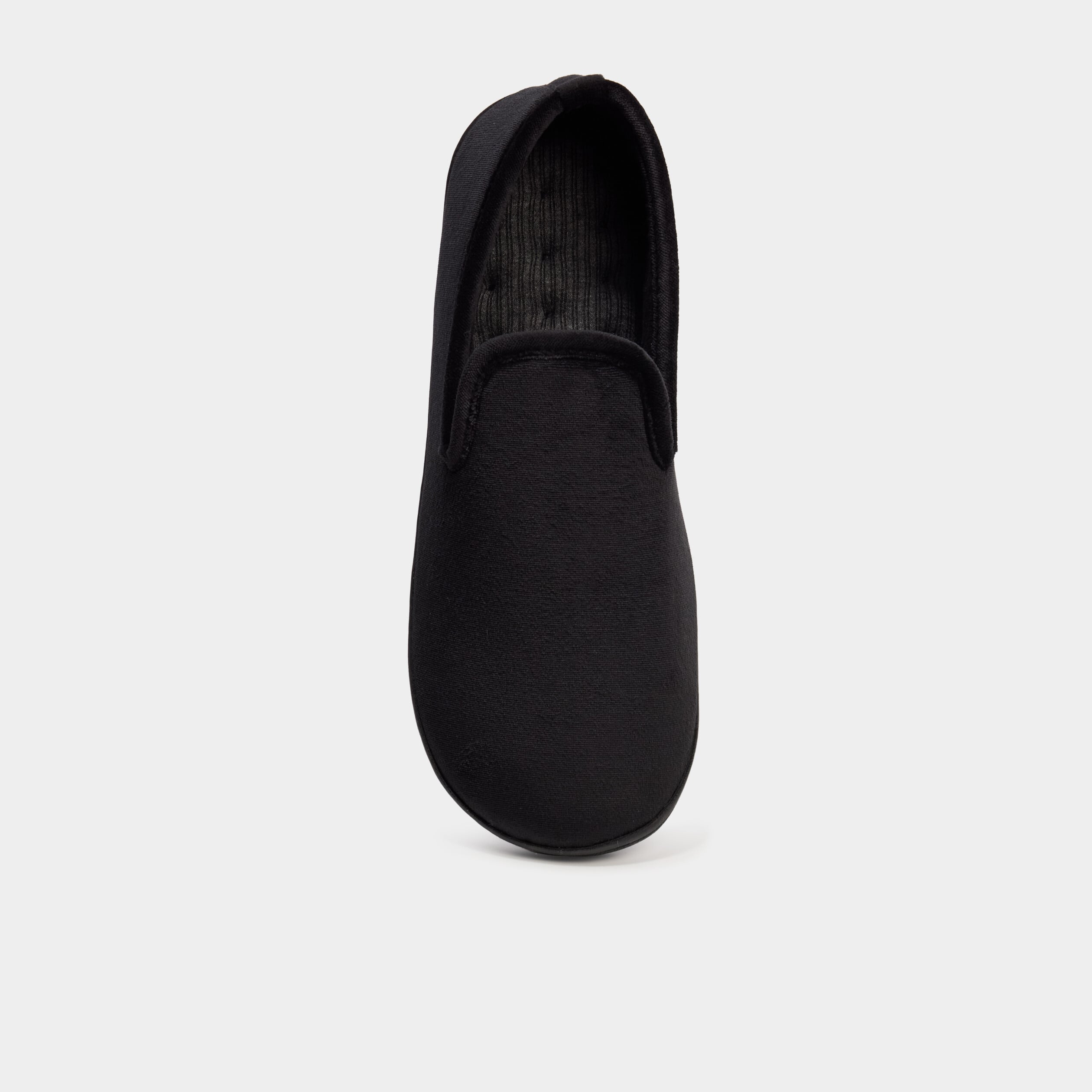 Pantoufles &agrave; bord rond et semelle plate noir homme