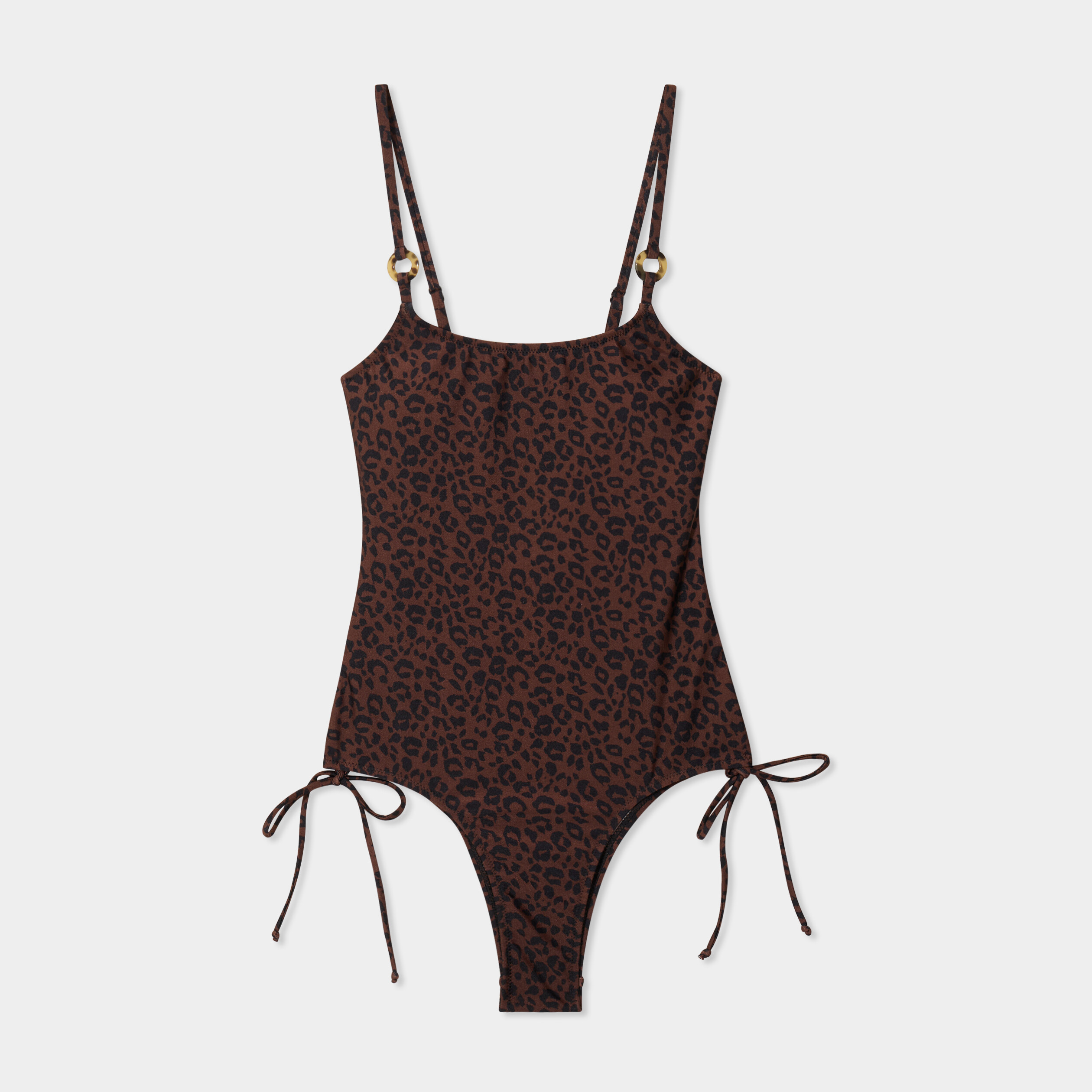 Maillot de bain une pi&egrave;ce marron femme