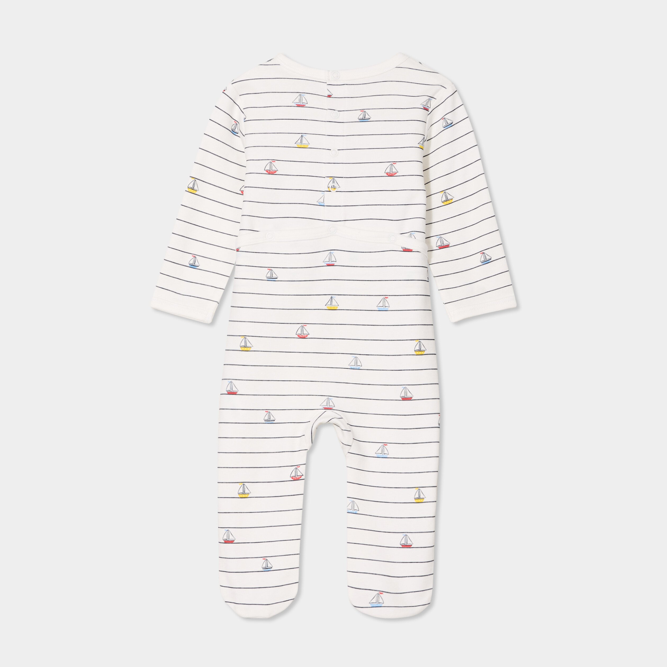 dors bien coton manches longues boutonne ecru bebeg Dors-bien coton manches longues boutonné ecru bébé garçon
