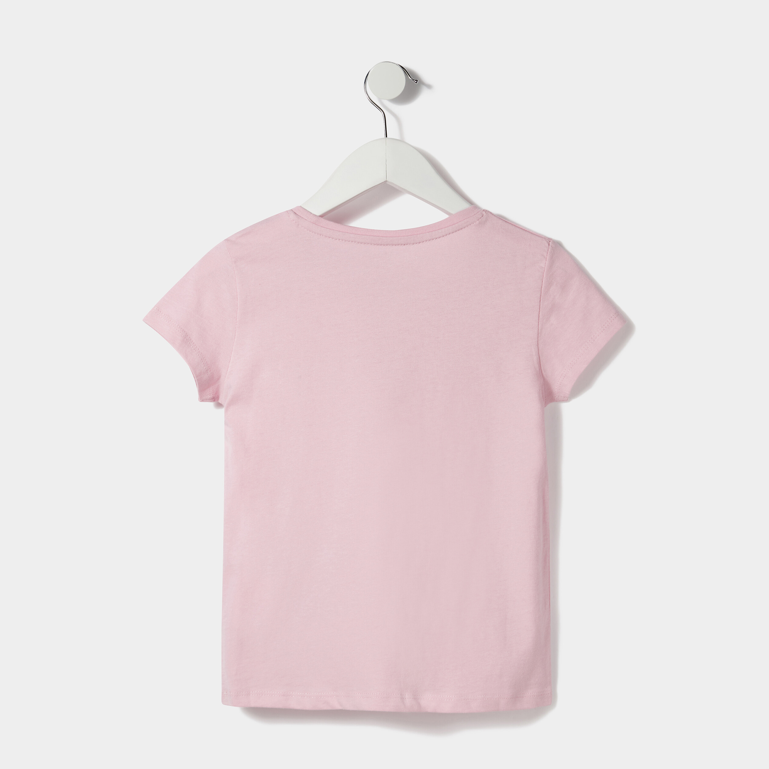 T-shirt manches courtes rose pastel fille
