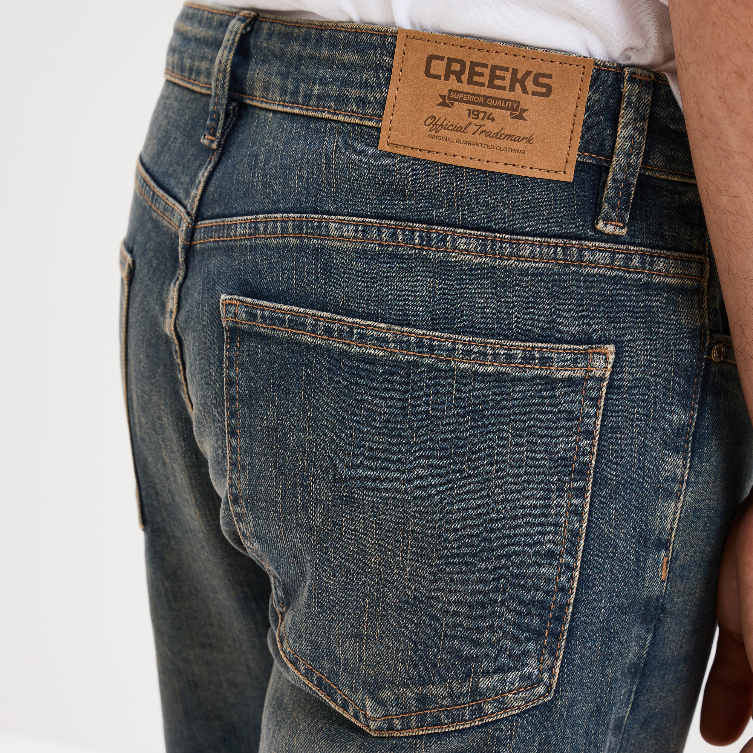 jeans regular 5 poches creeks denim dirty homme Jeans regular 5 poches Creeks denim dirty homme