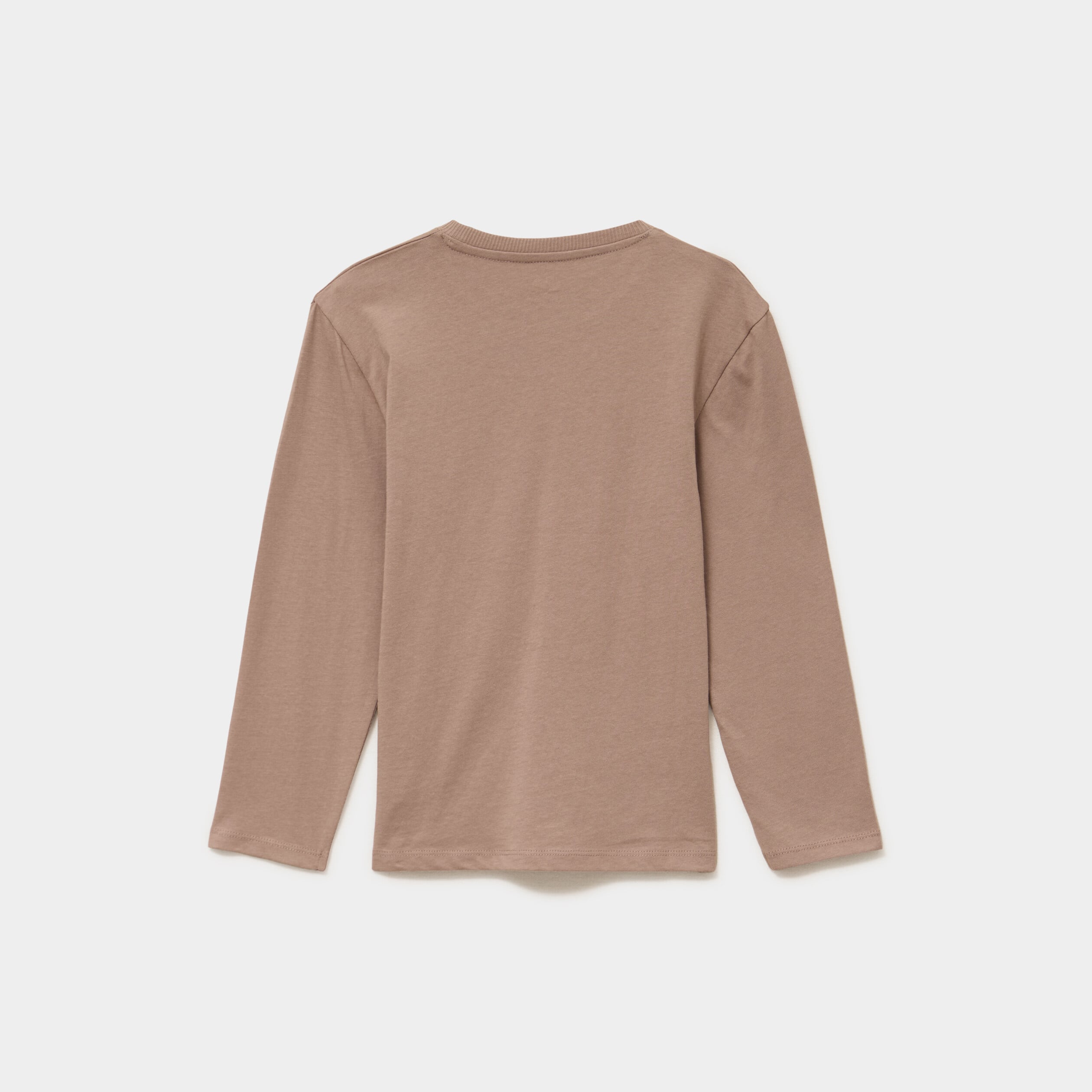 T-shirt manches longues coton taupe gar&ccedil;on